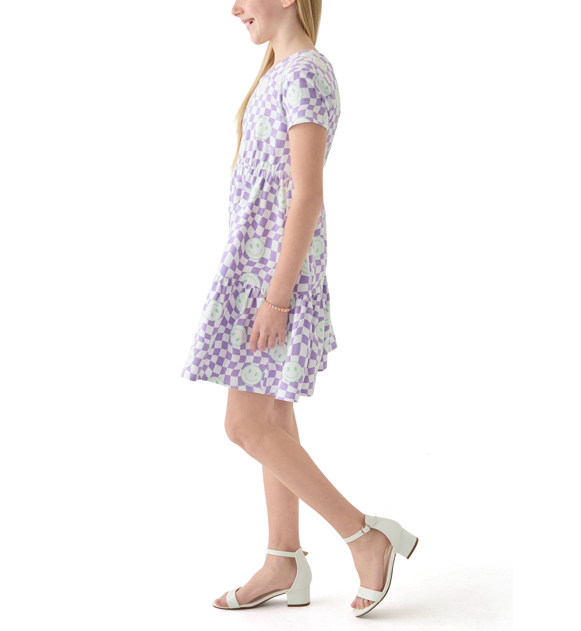 Girls 7-16 Checker Print Dress
