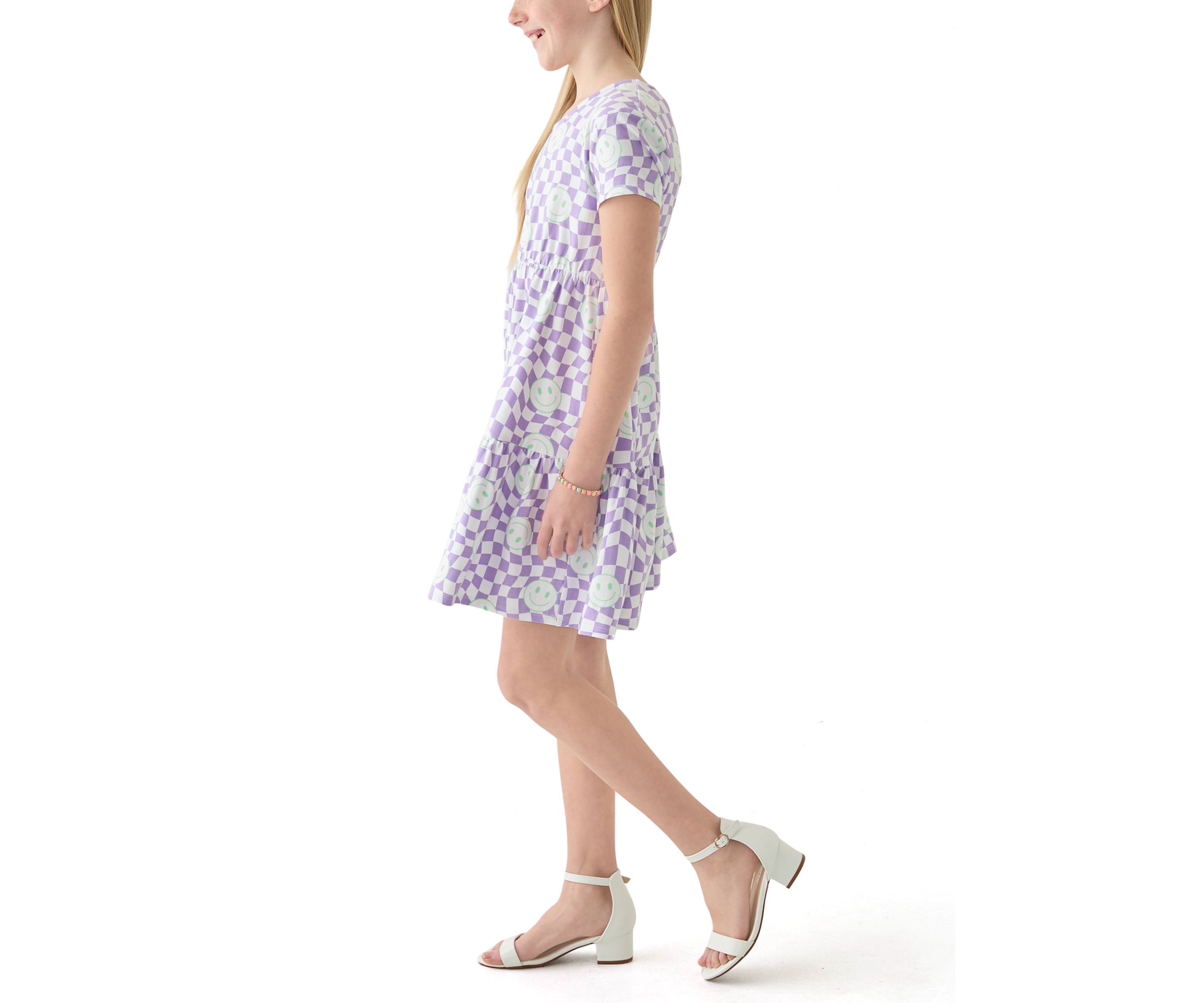 Girls 7-16 Checker Print Dress