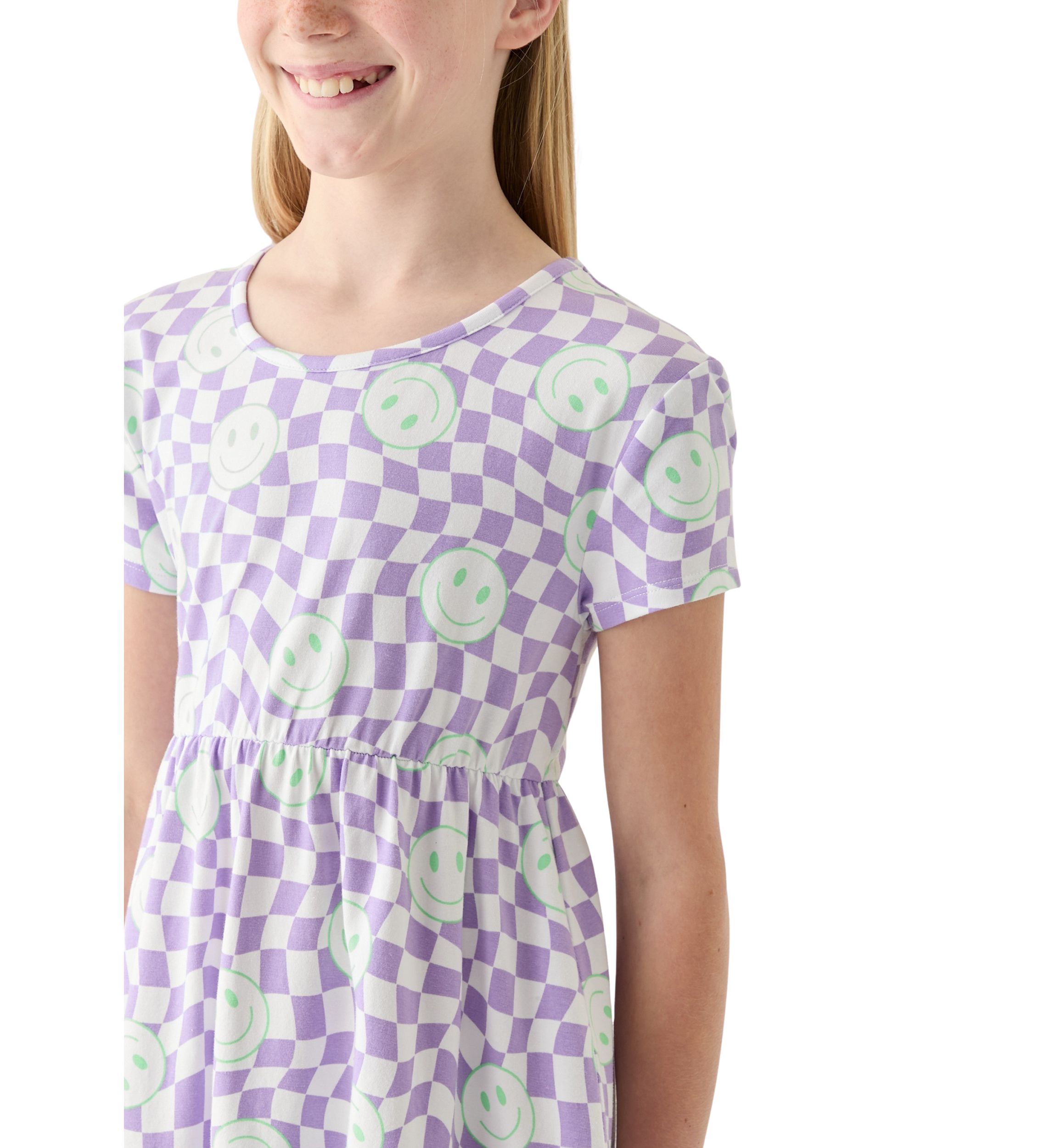 Girls 7-16 Checker Print Dress