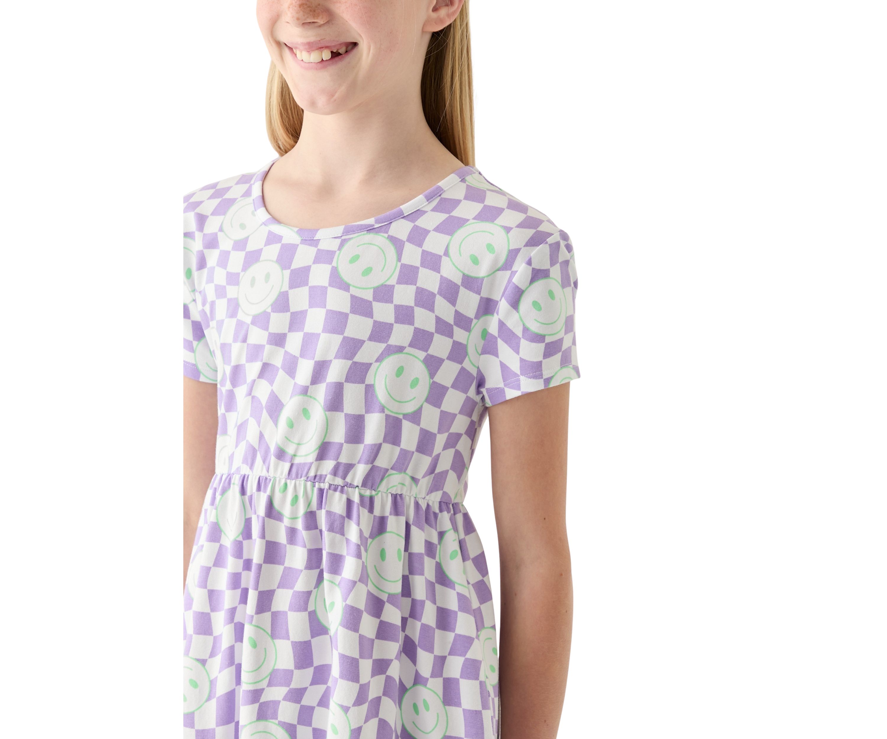Girls 7-16 Checker Print Dress