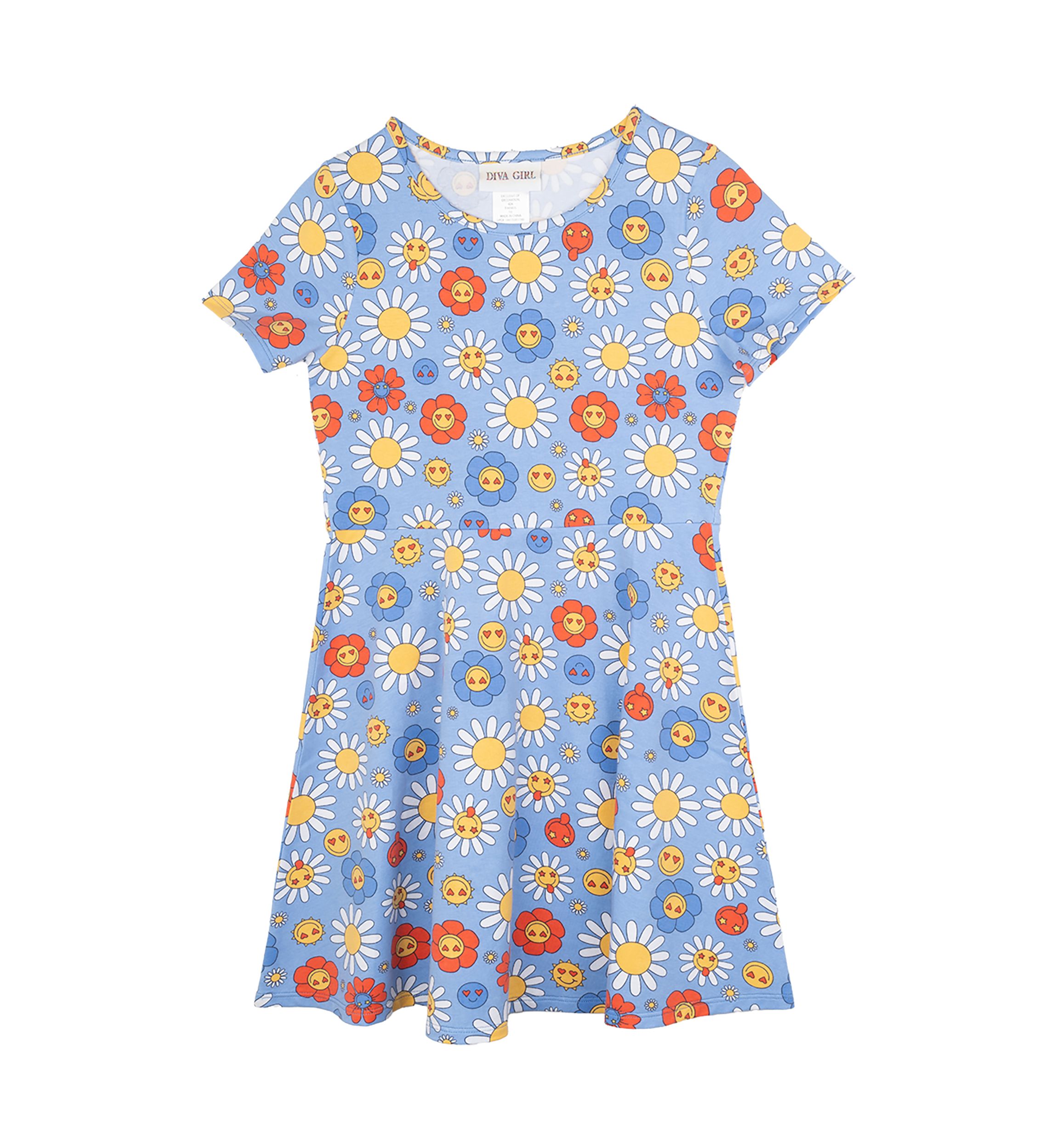 Girls 7-16 Short Sleeve Floral Dress