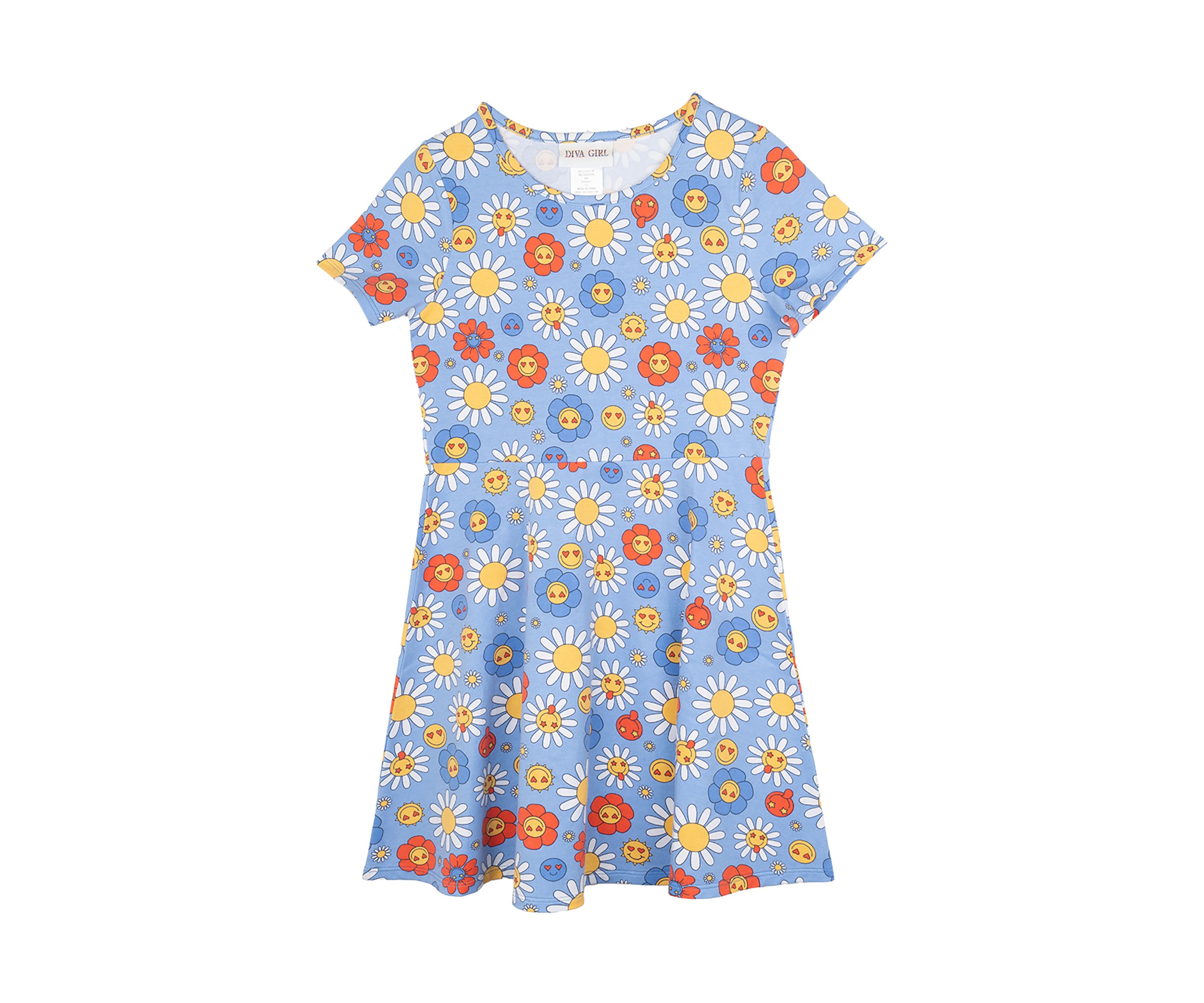 Girls 7-16 Short Sleeve Floral Dress