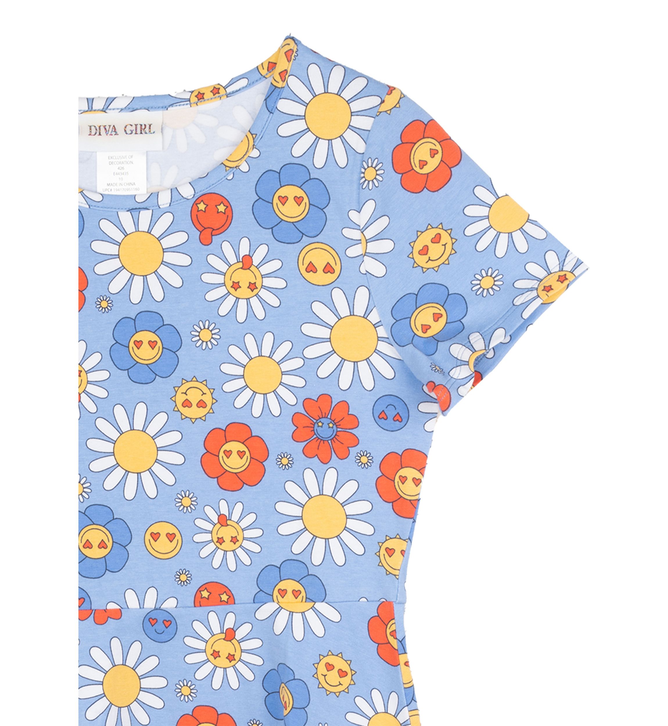 Girls 7-16 Short Sleeve Floral Dress