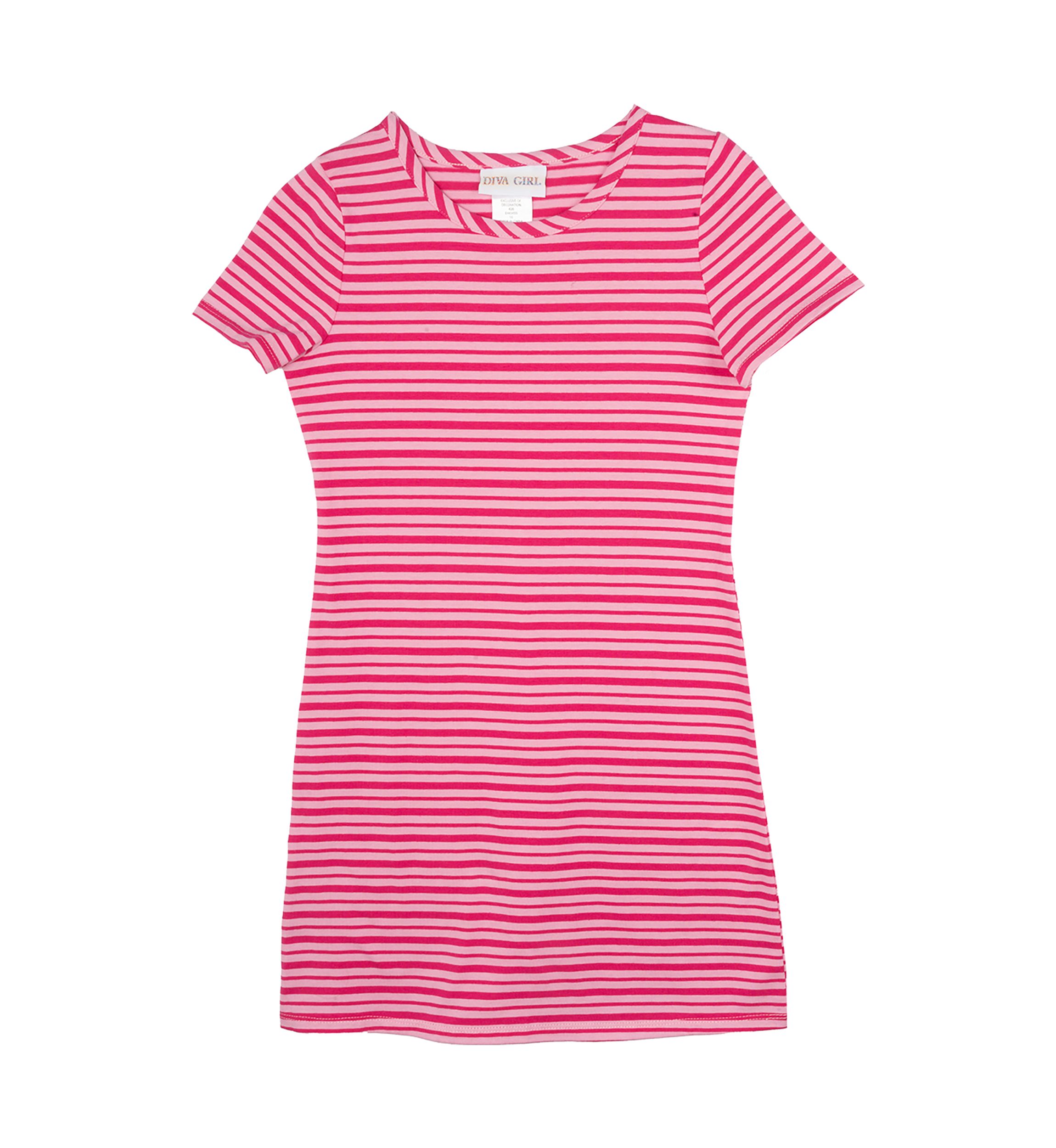 Girls 7-16 Short Sleeve Striped Dress