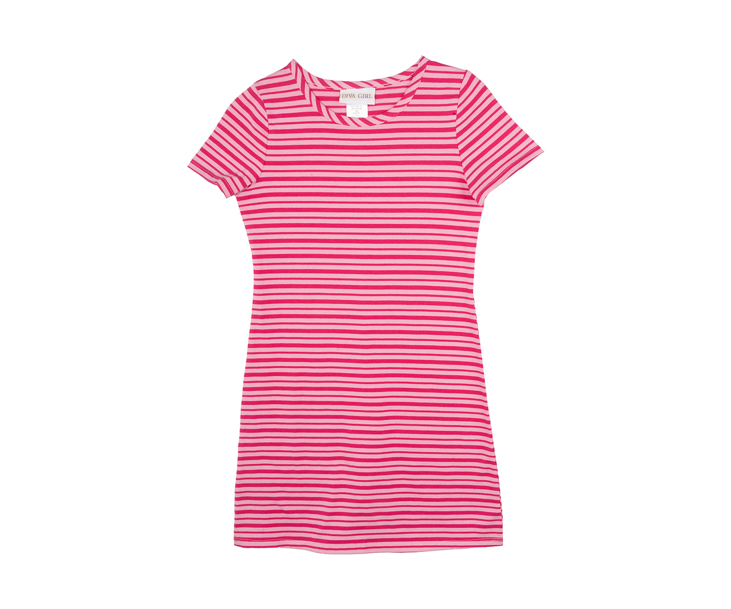 Girls 7-16 Short Sleeve Striped Dress