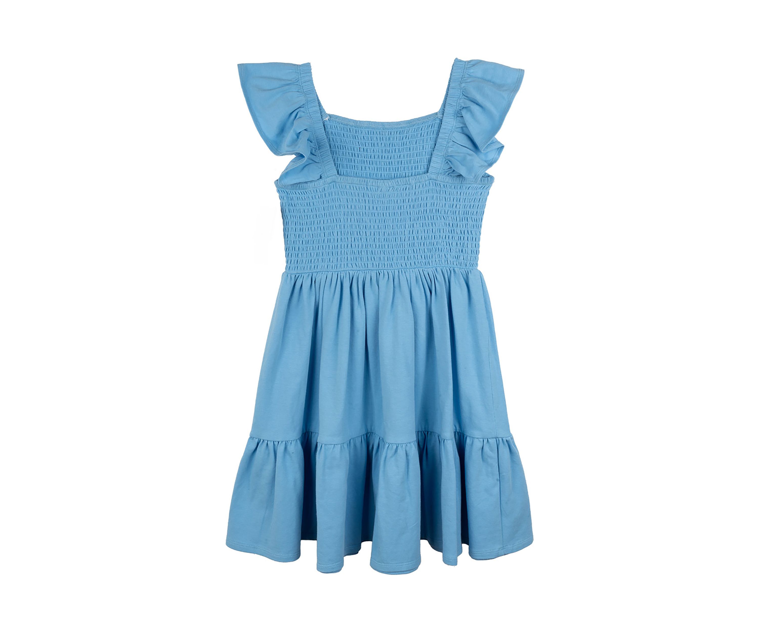 Girls 7-16 Solid Blue Dress