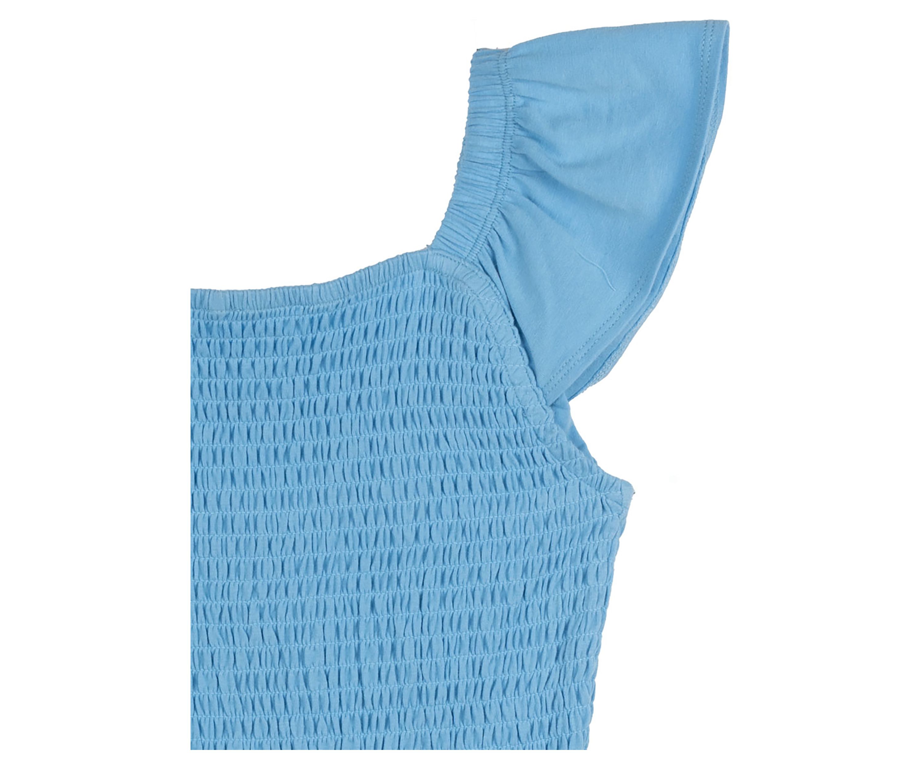 Girls 7-16 Solid Blue Dress