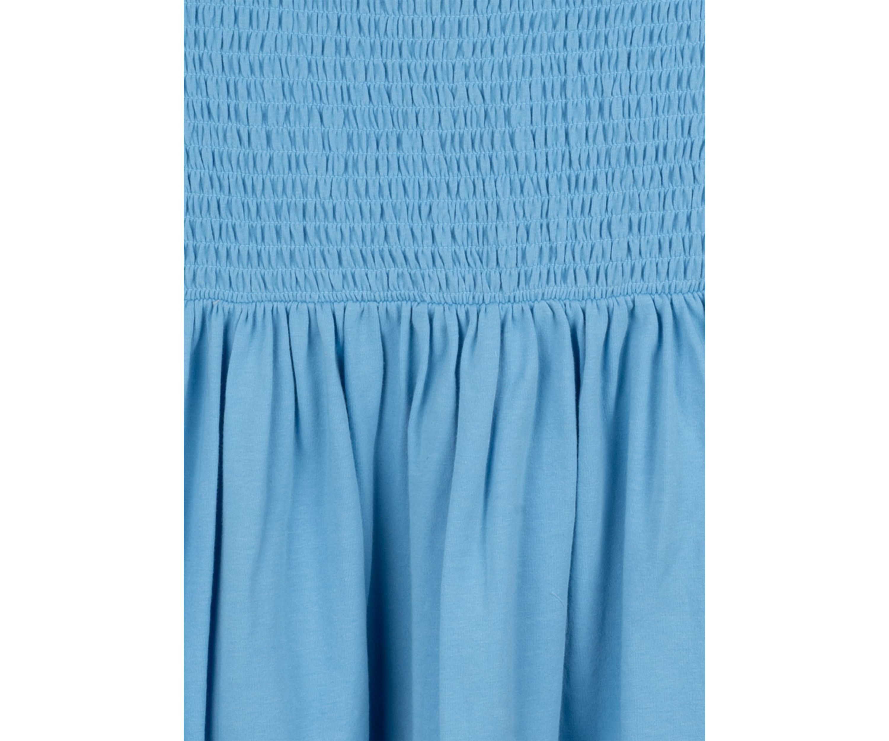 Girls 7-16 Solid Blue Dress