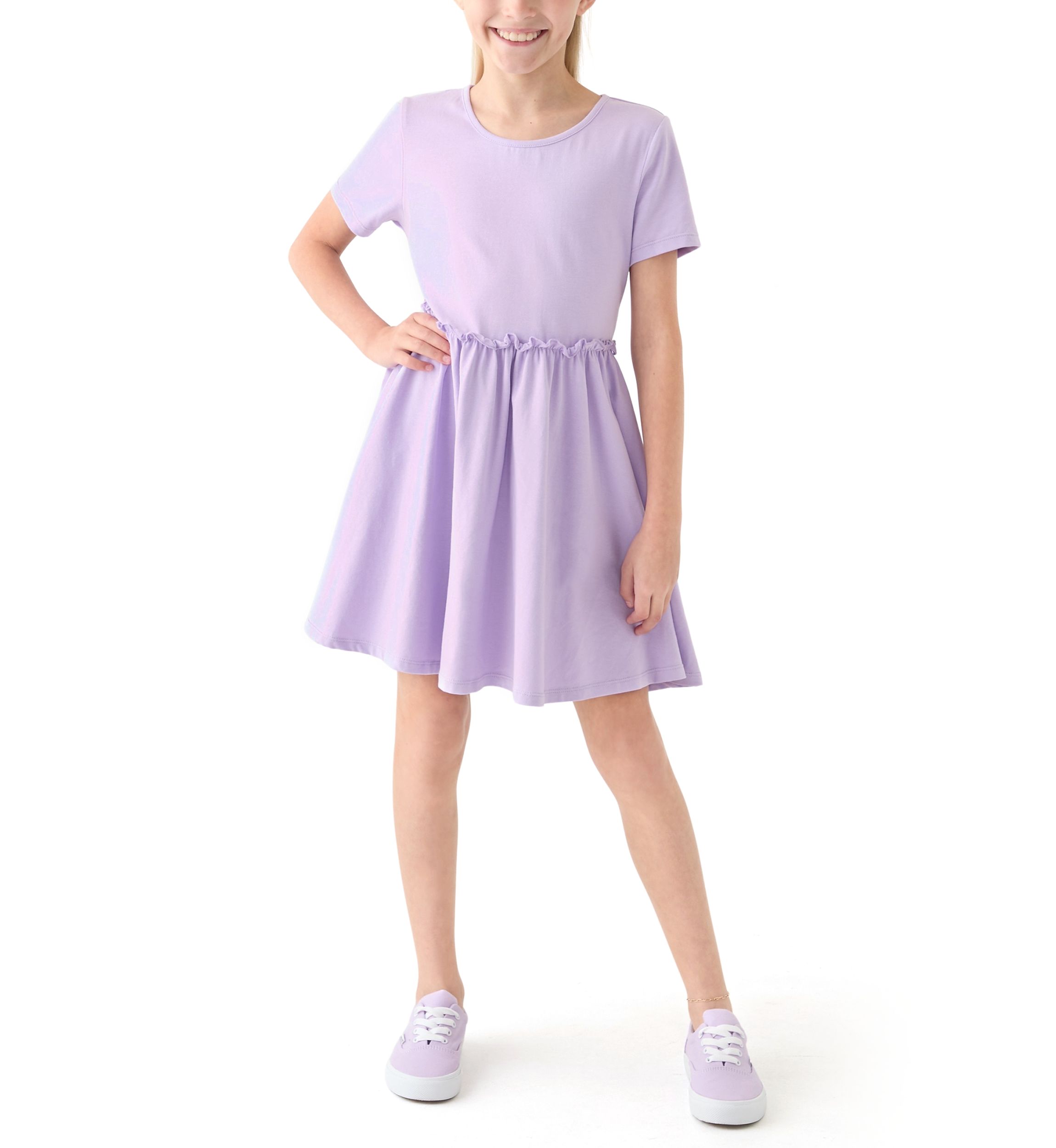 Girls 7-16 Solid Dress