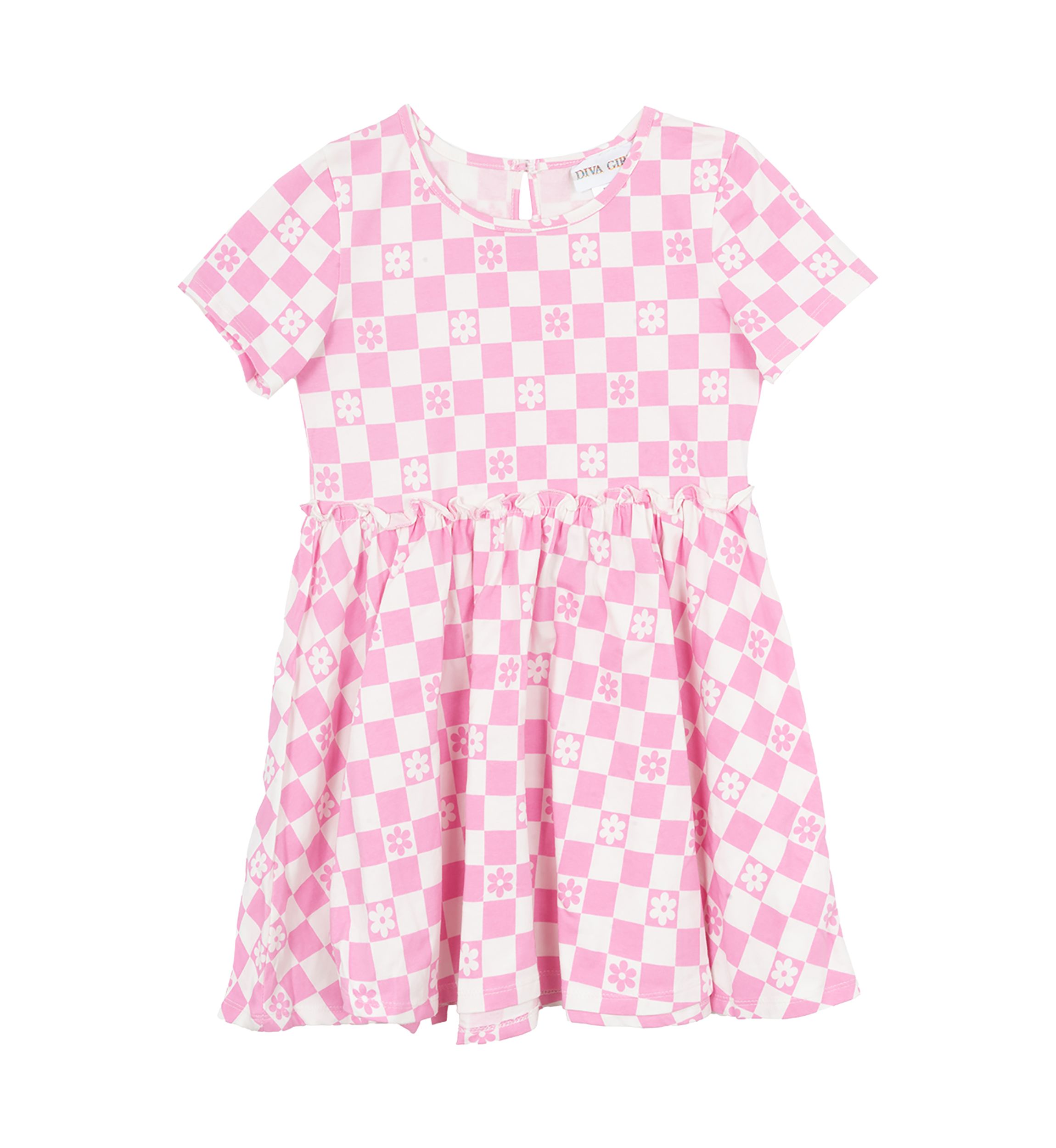 Girls 7-16 Check Print Dress