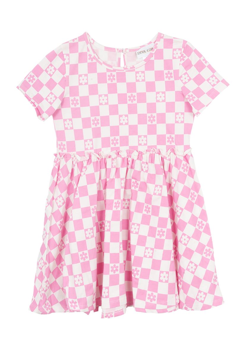 Girls 7-16 Check Print Dress