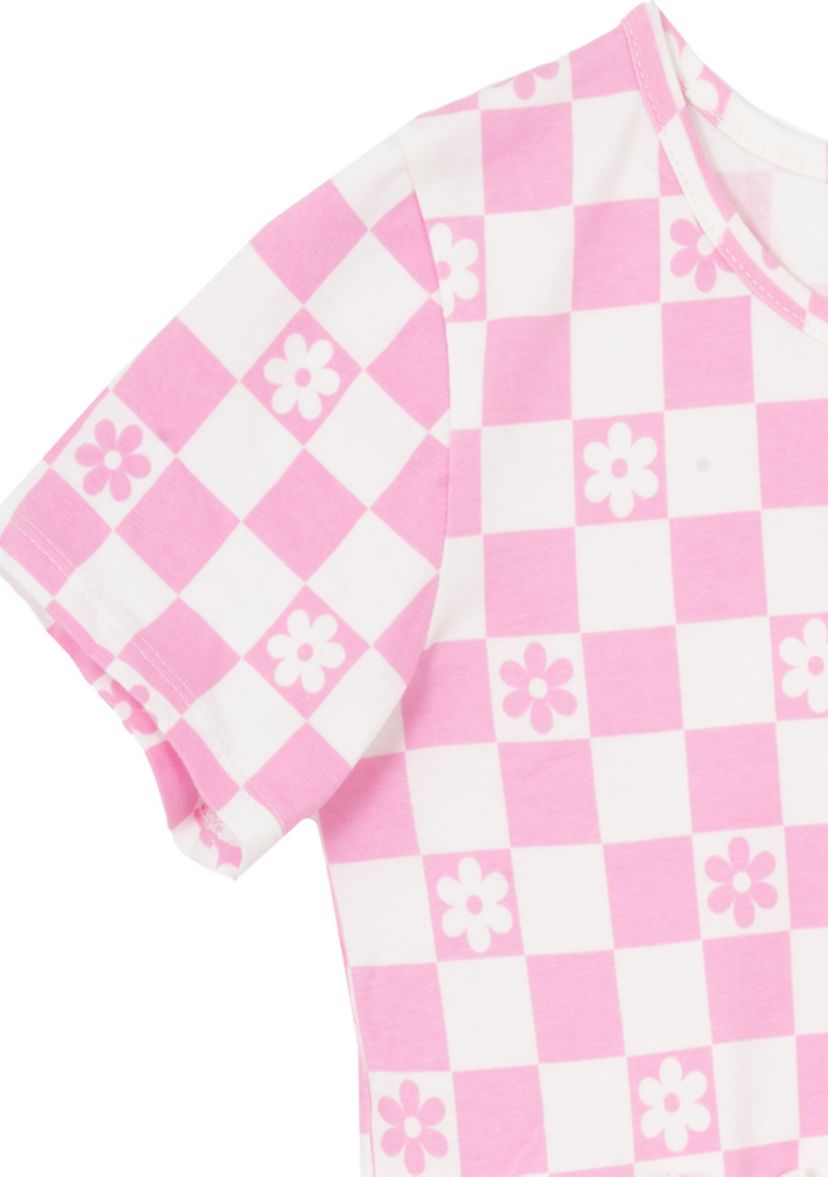 Girls 7-16 Check Print Dress