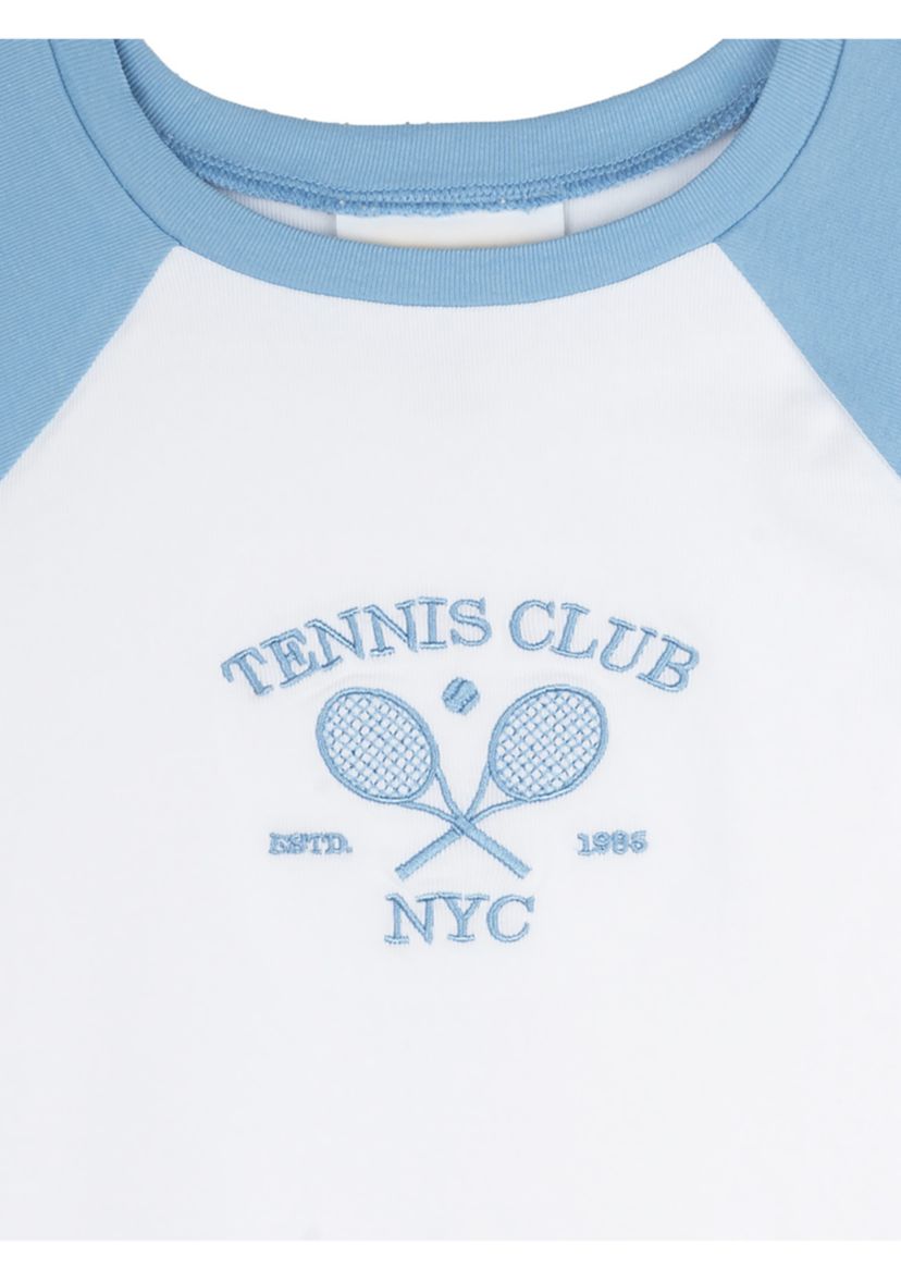 Girls 7-16 Tennis Graphic Raglan T-Shirt
