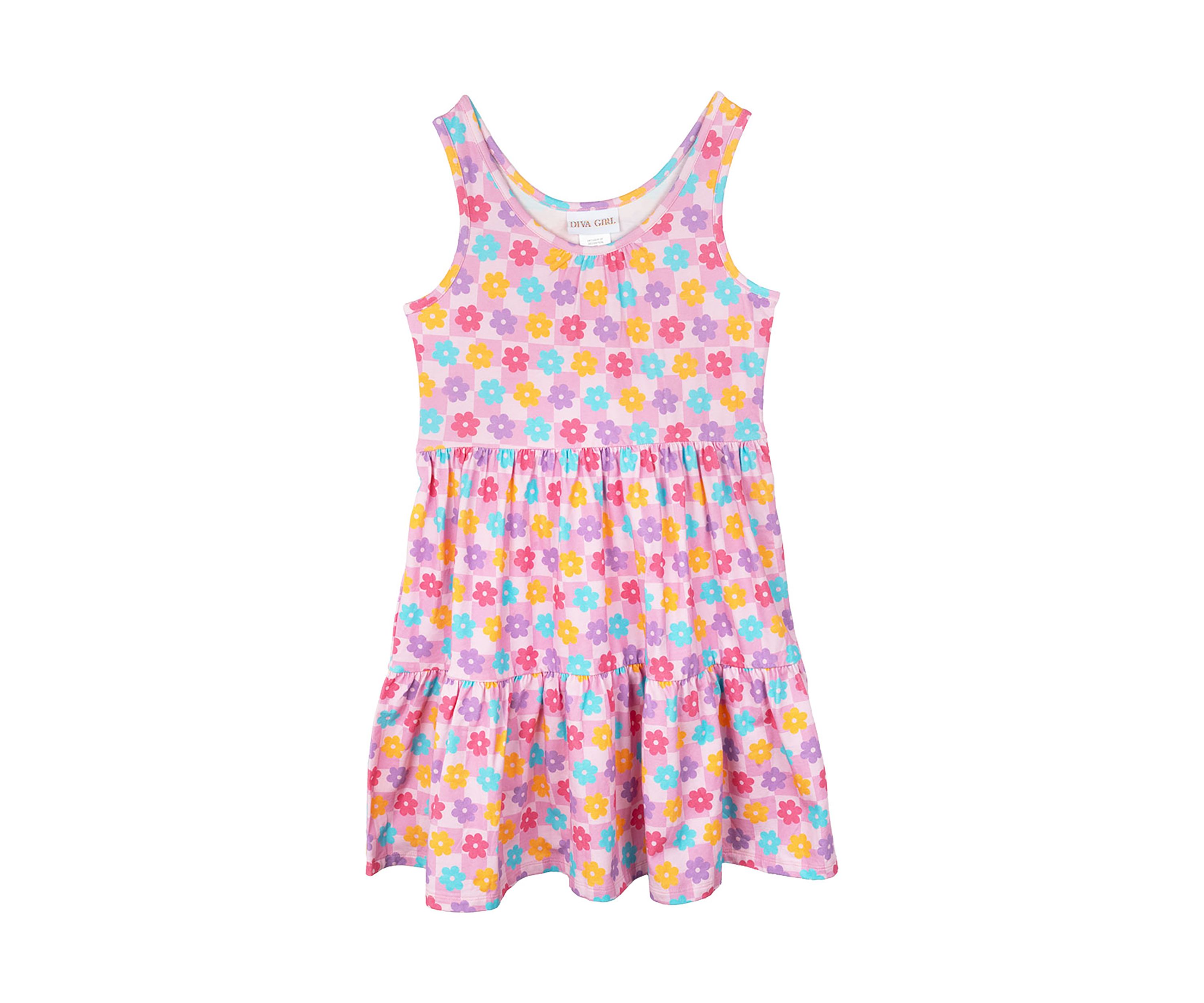 Girls 7-16 Pink Daisy Printed Dress