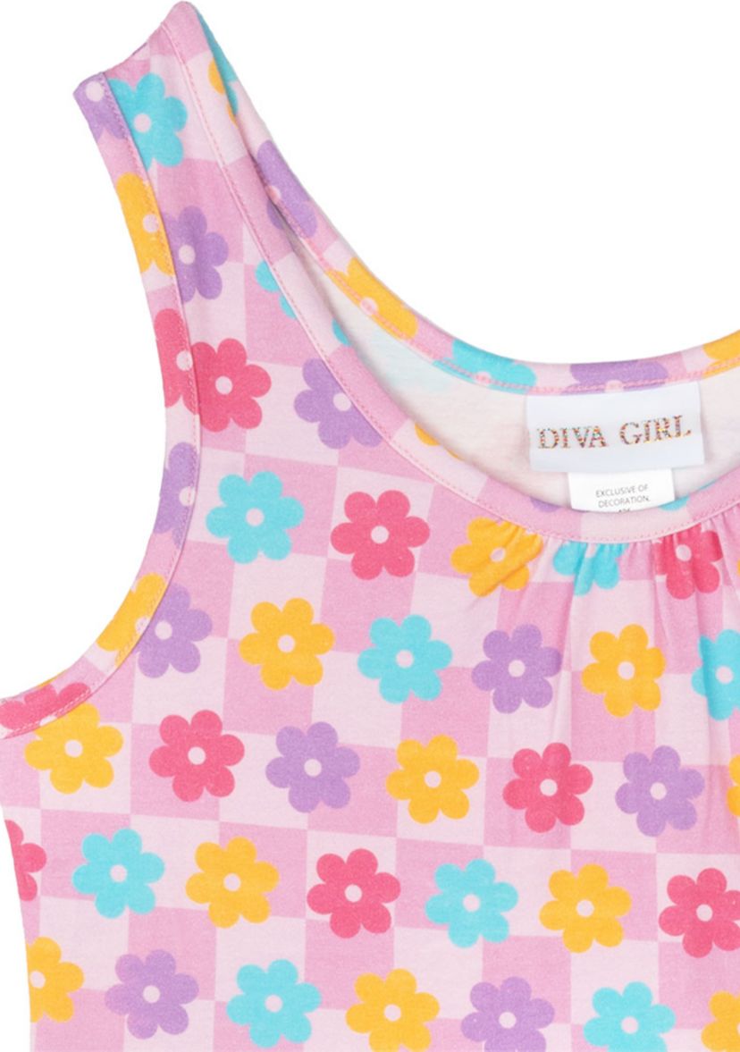 Girls 7-16 Pink Daisy Printed Dress