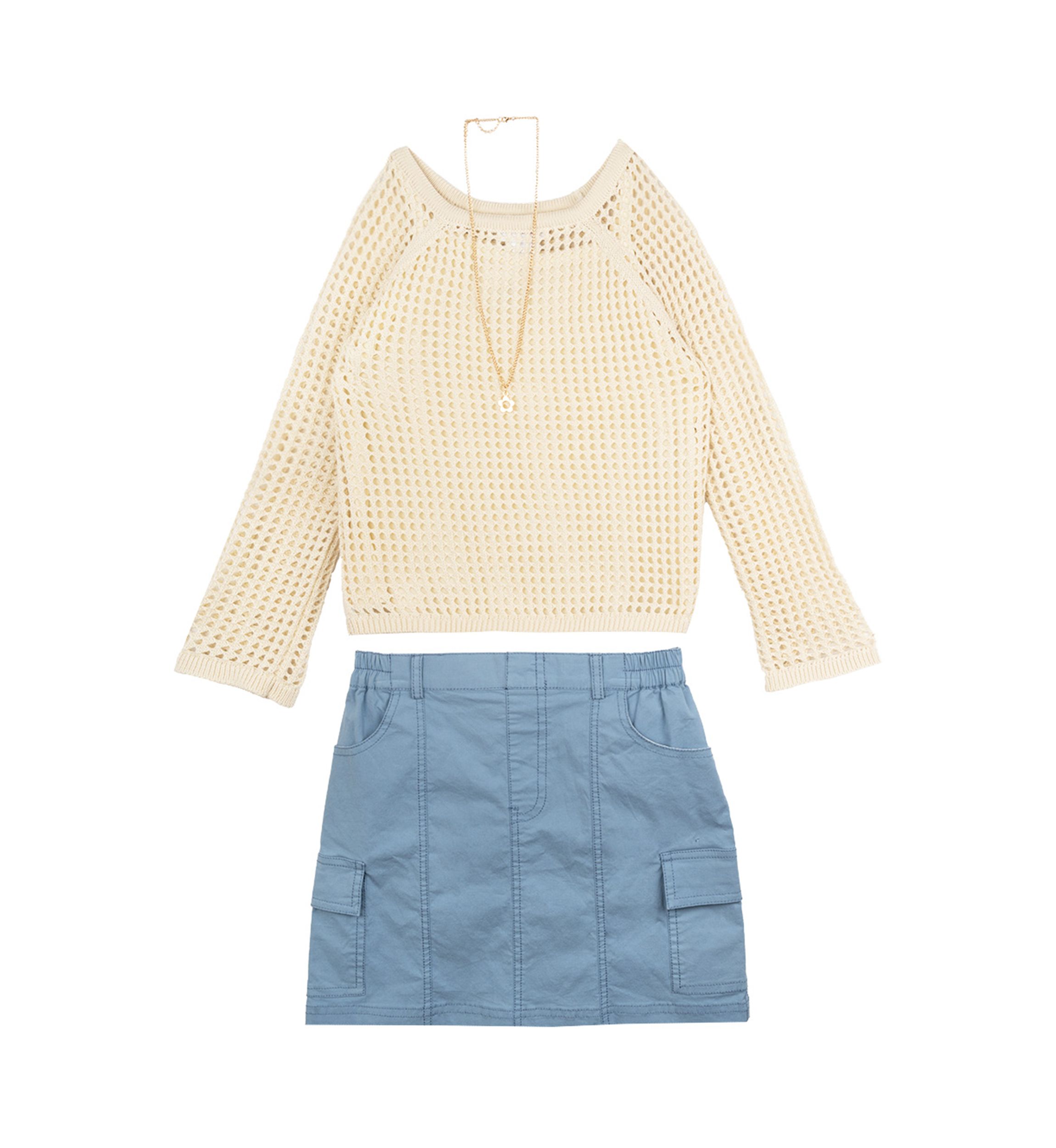Girls 7-16 Top, Skort and Necklace Set