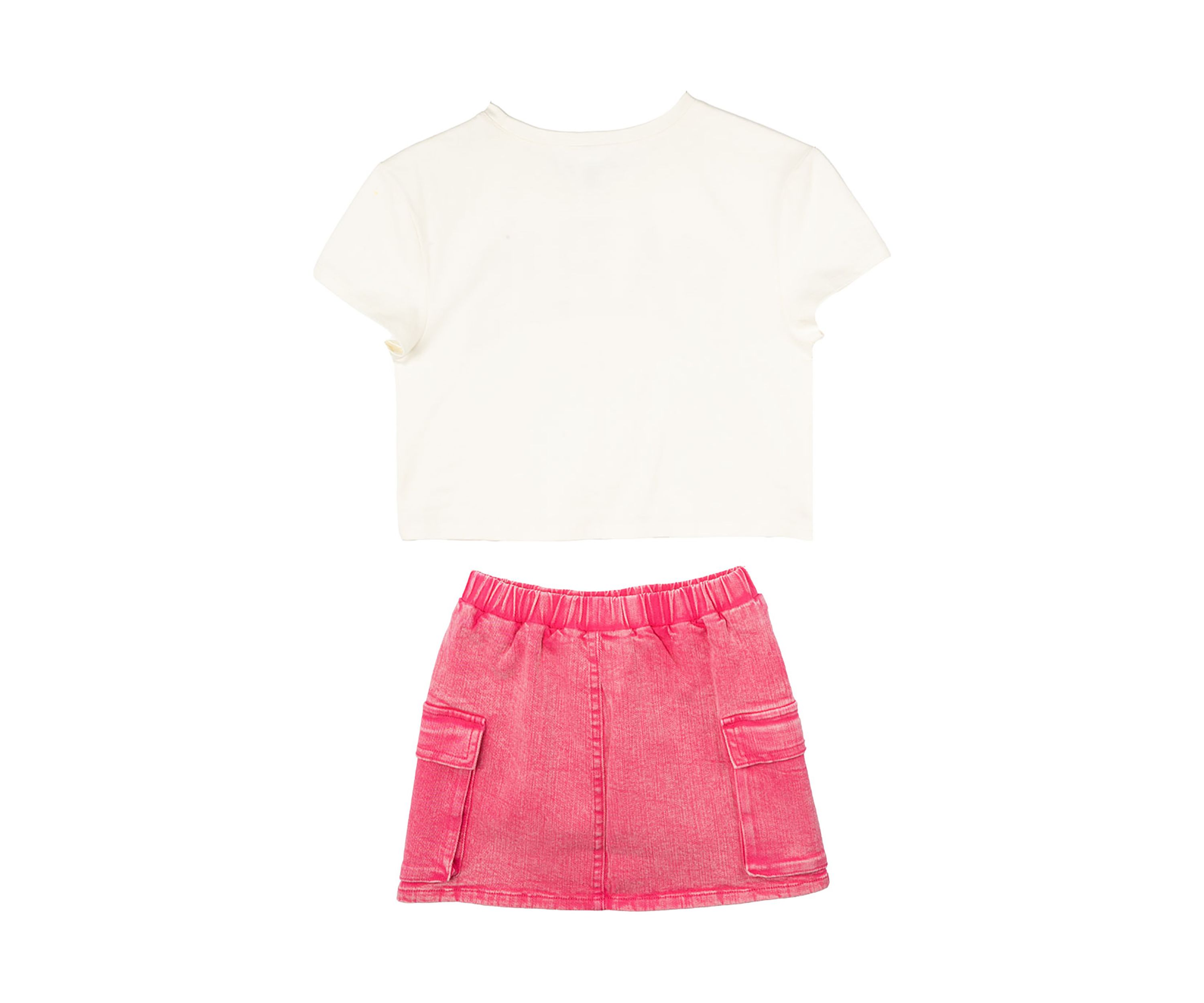 Girls 7-16 Paris Graphic T-Shirt and Denim Skort Set