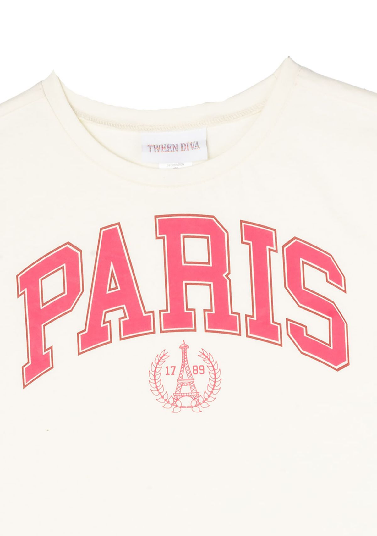 Girls 7-16 Paris Graphic T-Shirt and Denim Skort Set