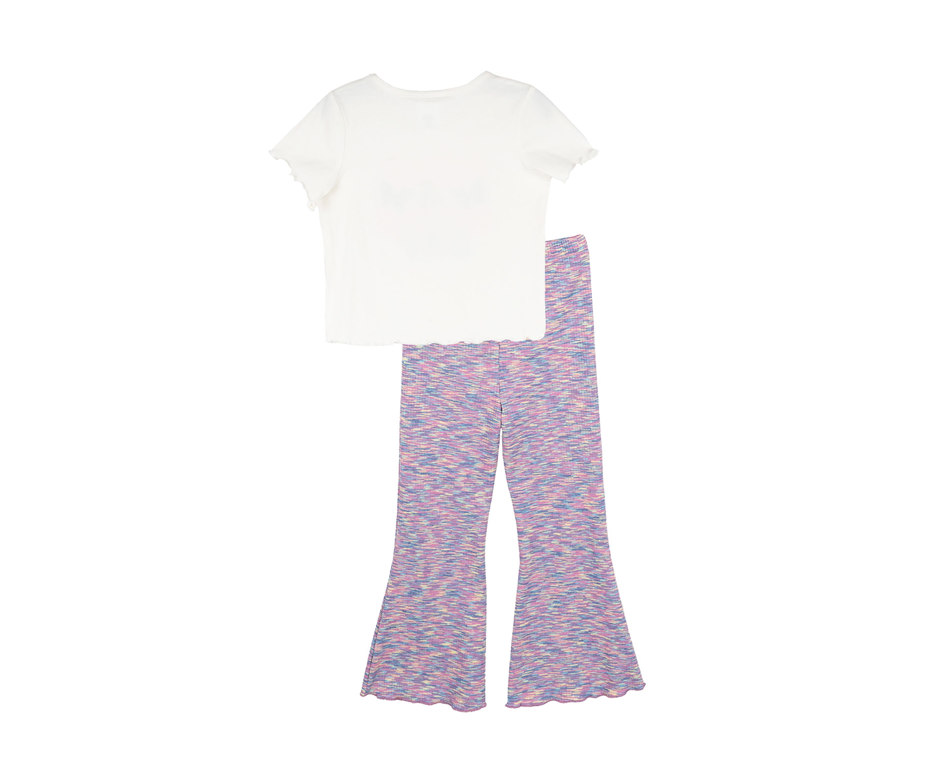 Girls 4-6x Jersey Knit Pants and Graphic T-Shirt Set with Scrunchie