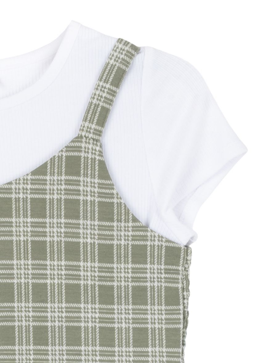 Girls 7-16 Double Knit Plaid Skirt Set 