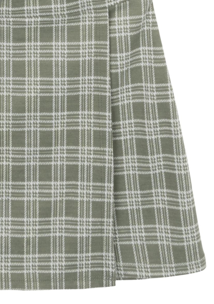 Girls 7-16 Double Knit Plaid Skirt Set 
