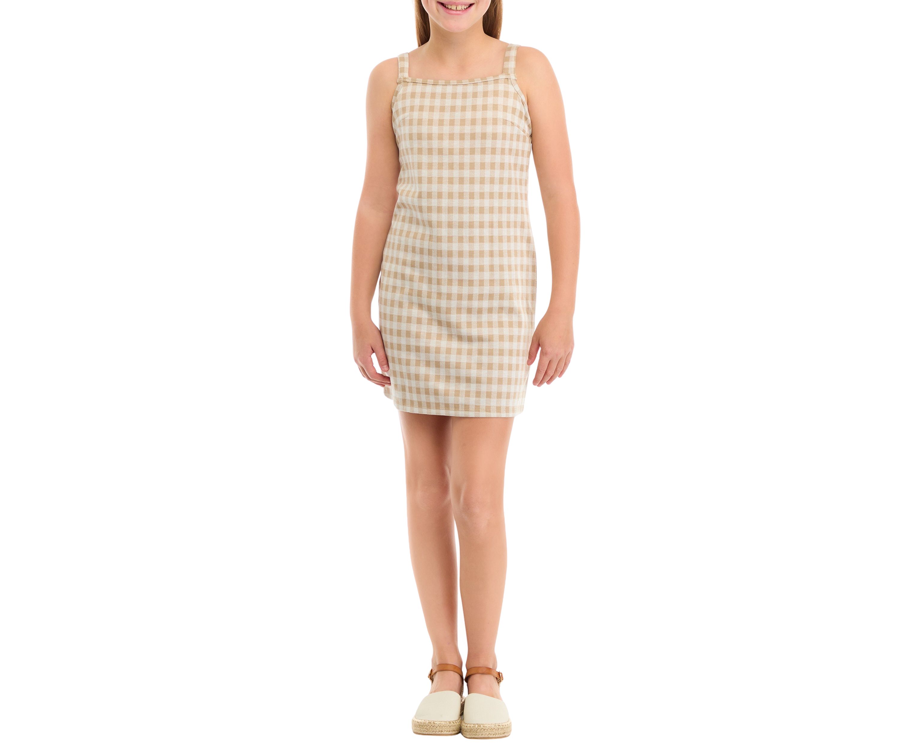 Girls 7-16 Rhinestone Varsity Cardigan and Printed Dress Set