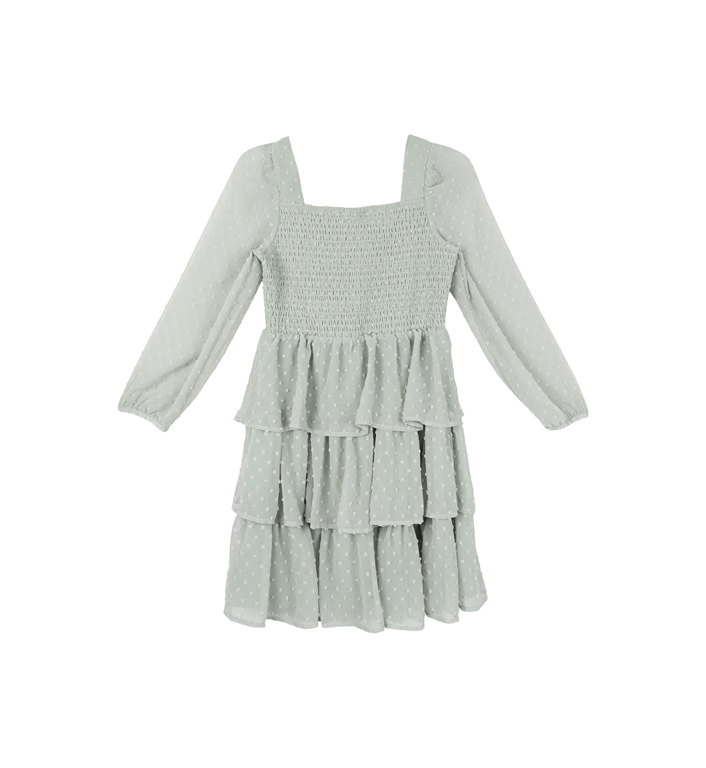 Girls 7-16 Smocked Ruffle Chiffon Dress