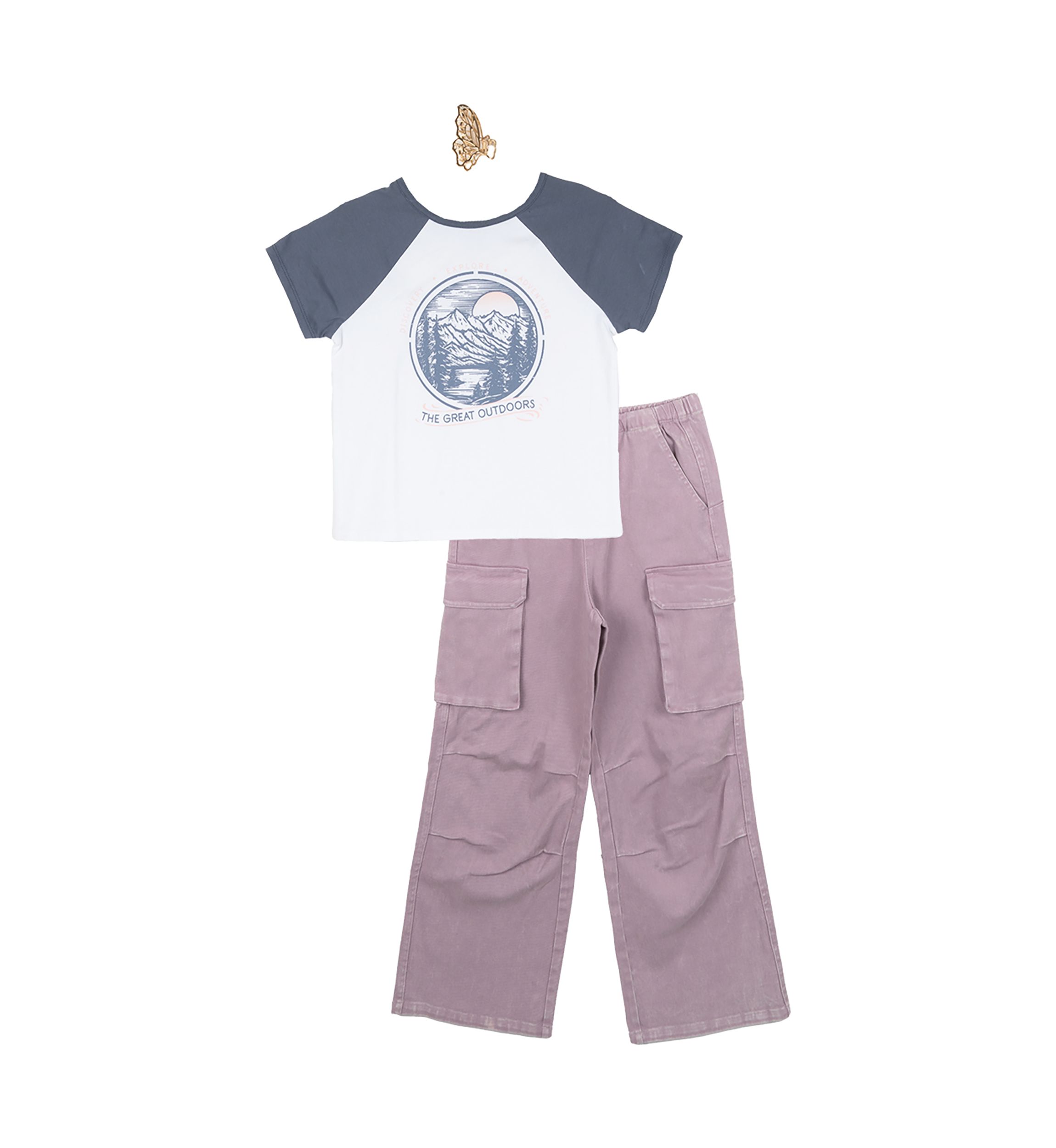 Girls 7-16 Graphic T-Shirt and Cargo Pants Set