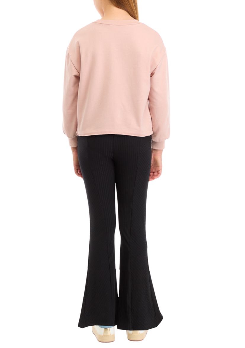 Girls 7-16 Graphic Sweatshirt and Flare Pants Set