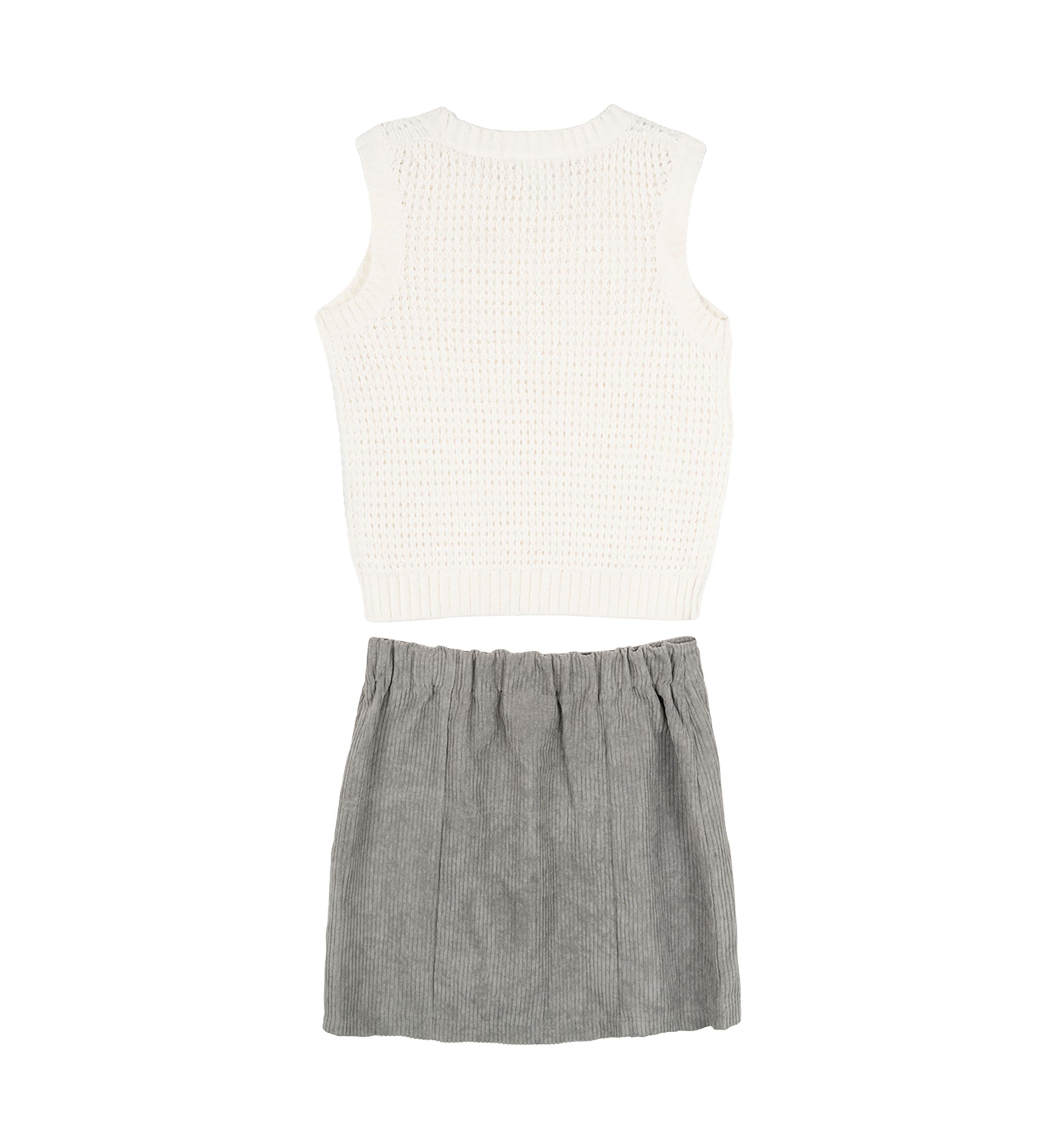 Girls 7-16 Sweater Knit Top and Skirt Set with Necklace