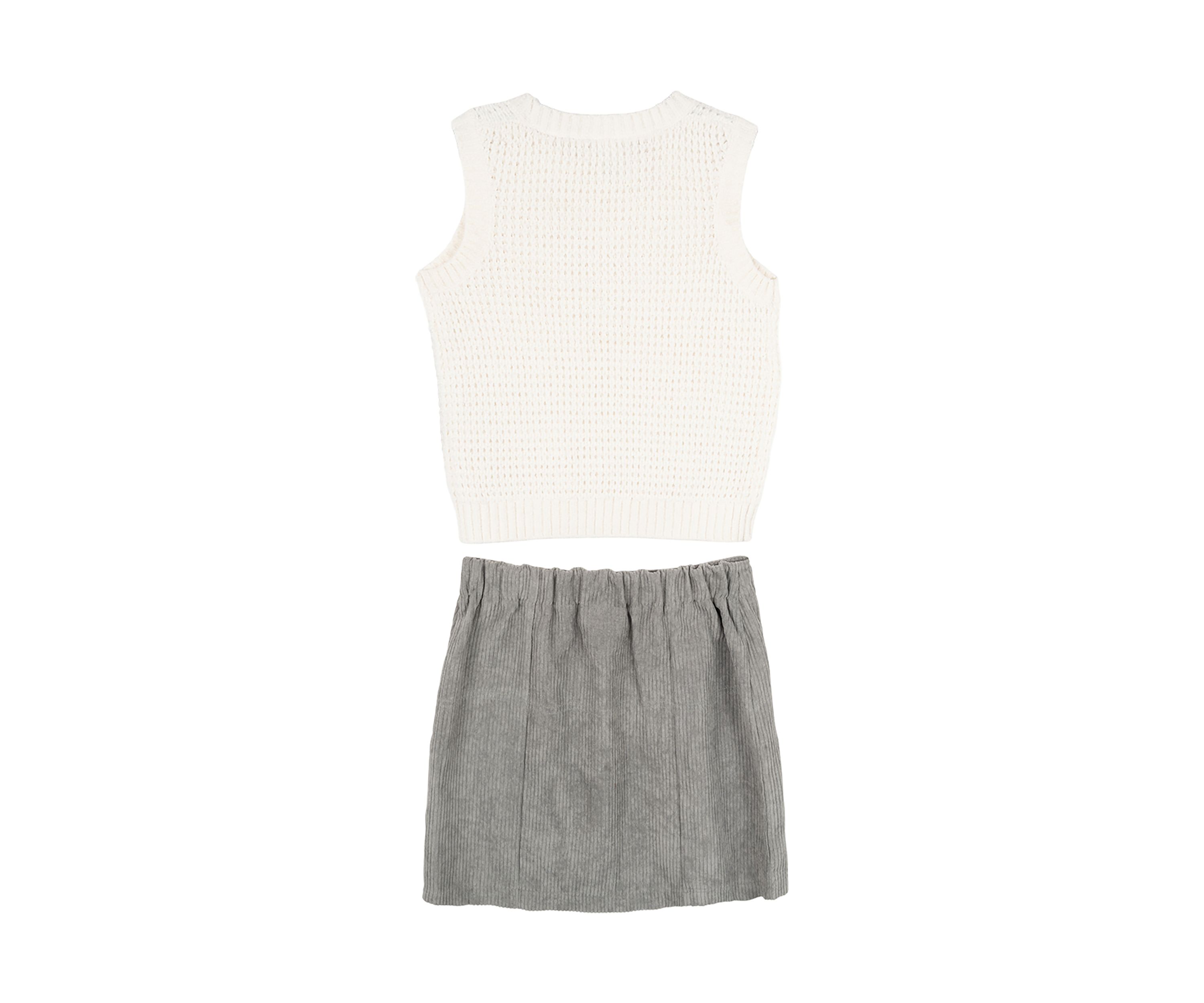 Girls 7-16 Sweater Knit Top and Skirt Set with Necklace