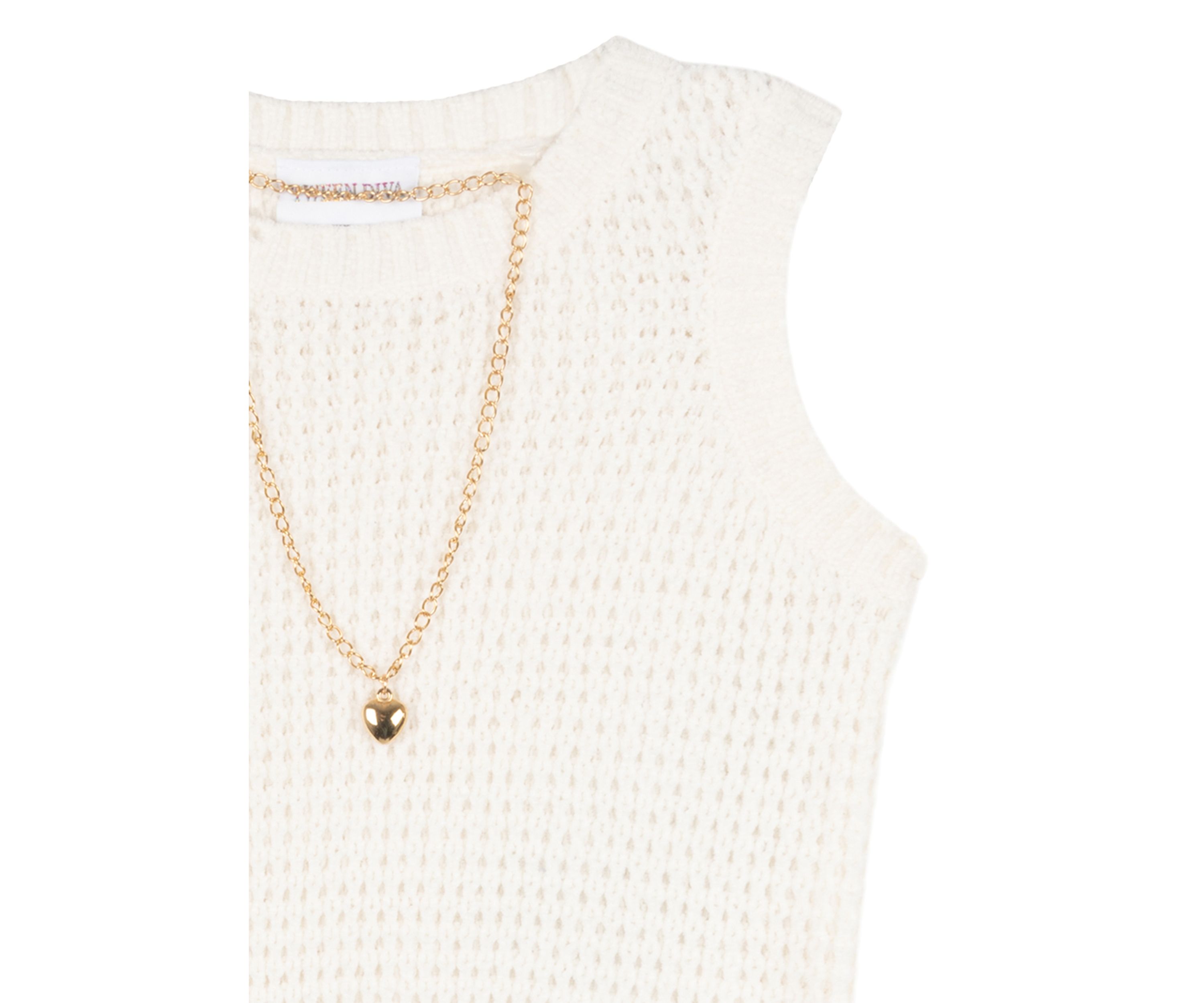 Girls 7-16 Sweater Knit Top and Skirt Set with Necklace