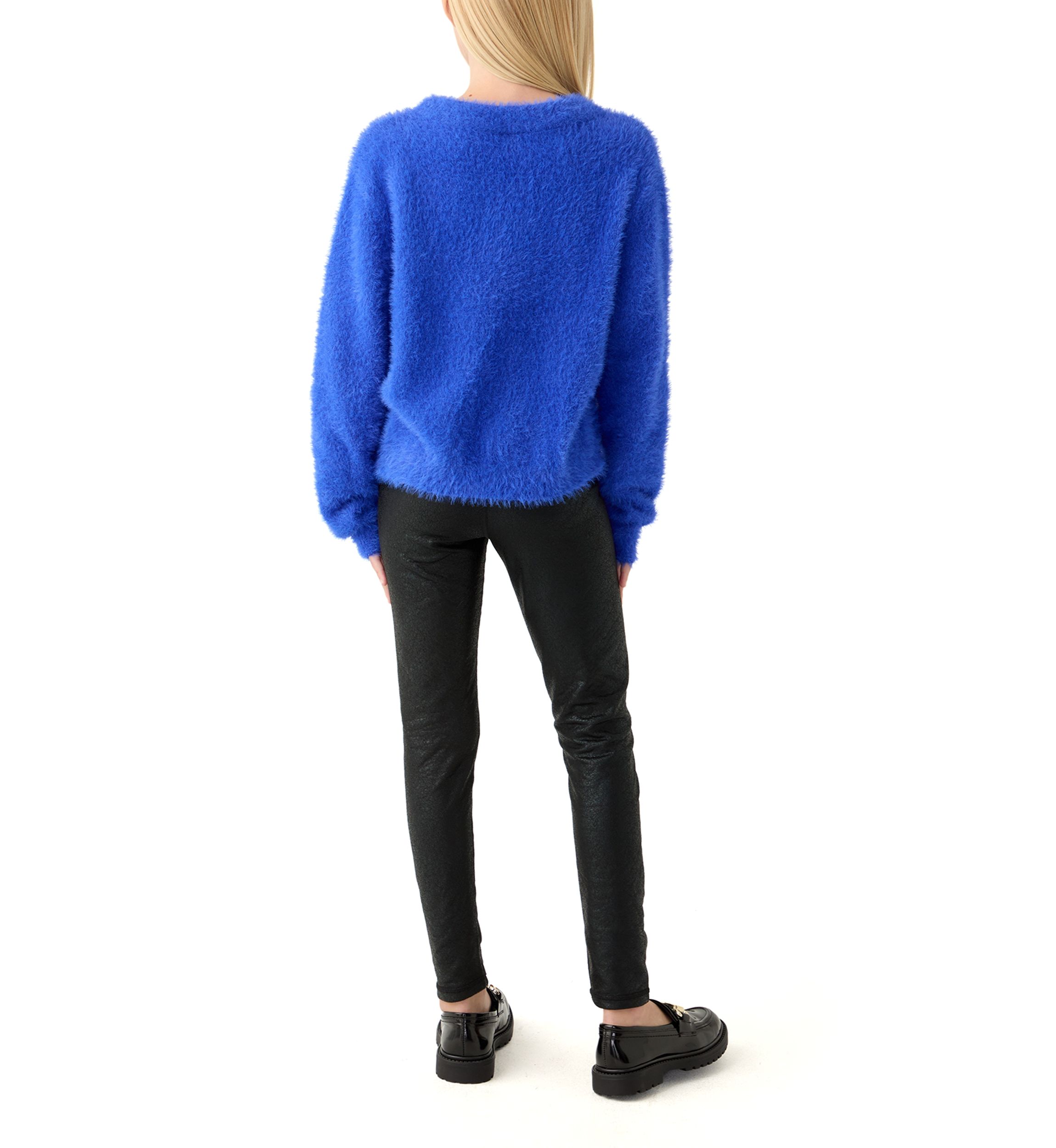 Girls 7-16 Eyelash Sweater and Pleather Leggings Set