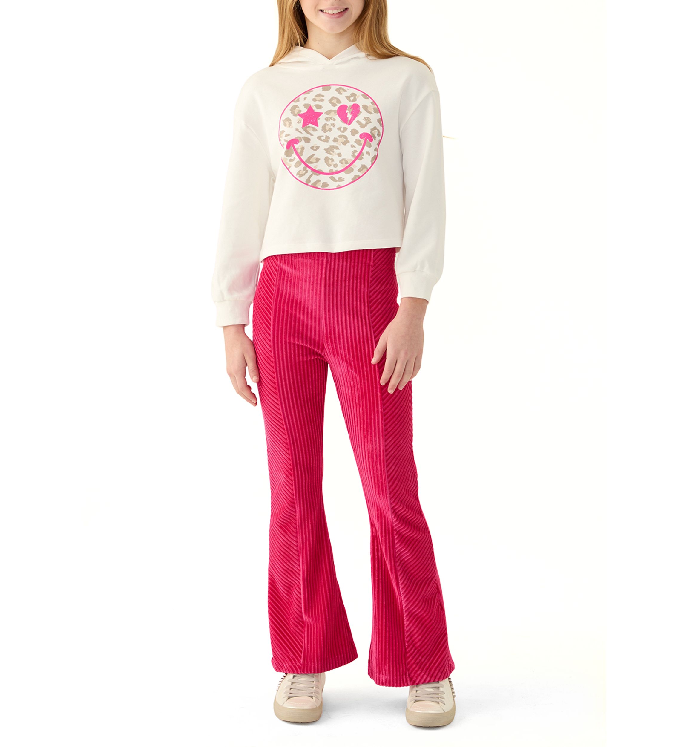 Girls 7-16 2-Piece Graphic Hoodie and Pants Set 