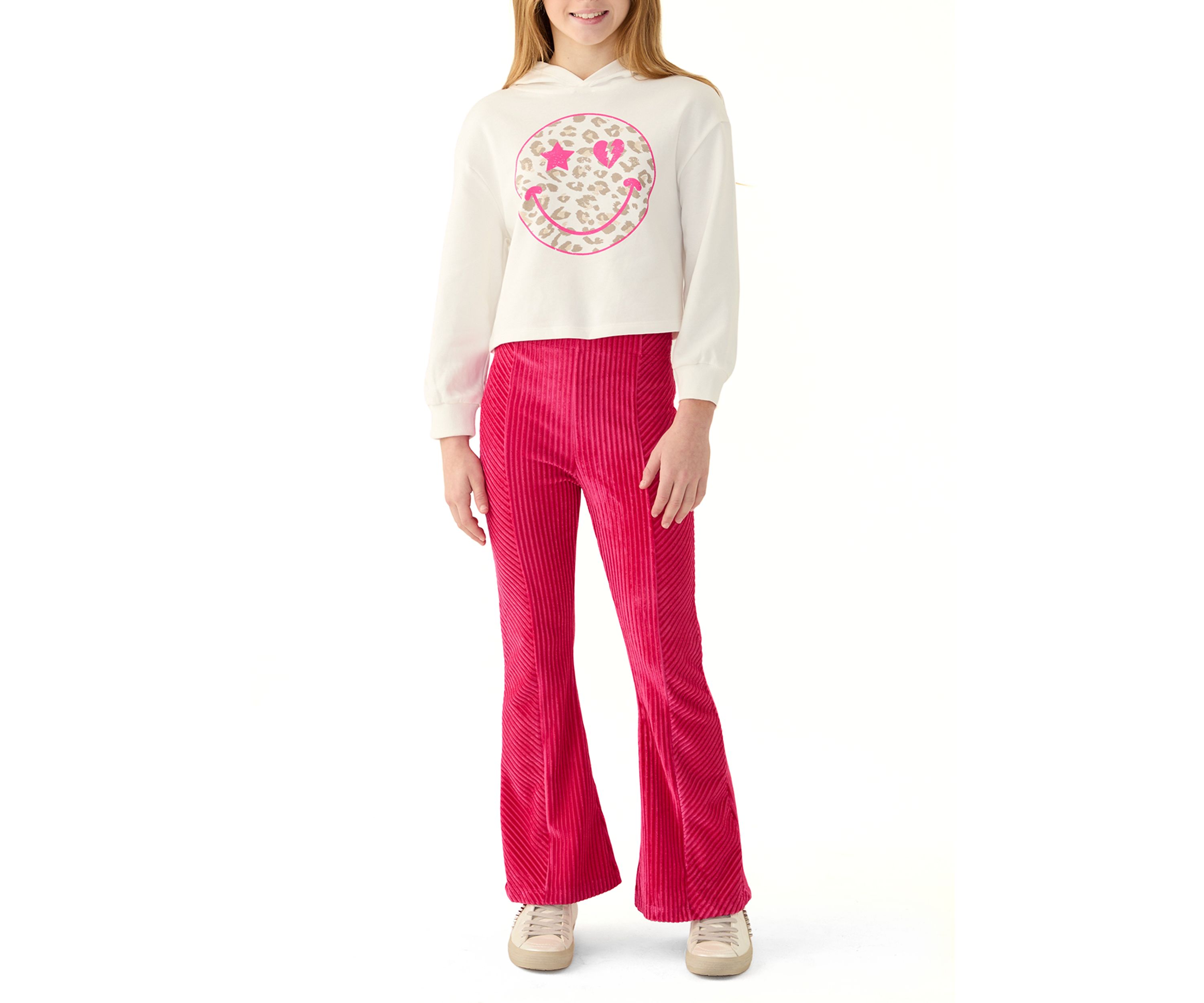 Girls 7-16 2-Piece Graphic Hoodie and Pants Set 