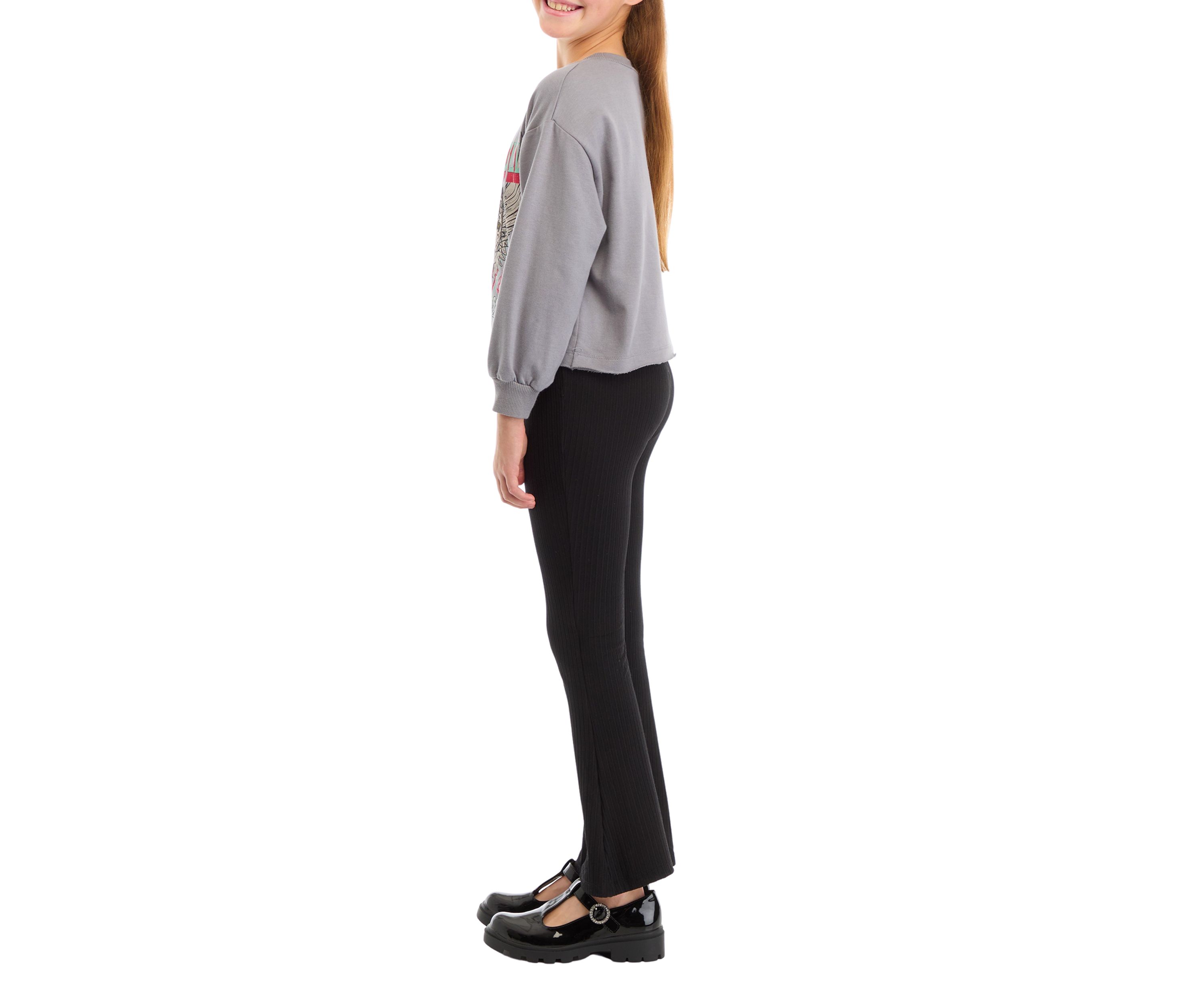 Girls 7-16 Graphic Sweatshirt and Flare Pants Set