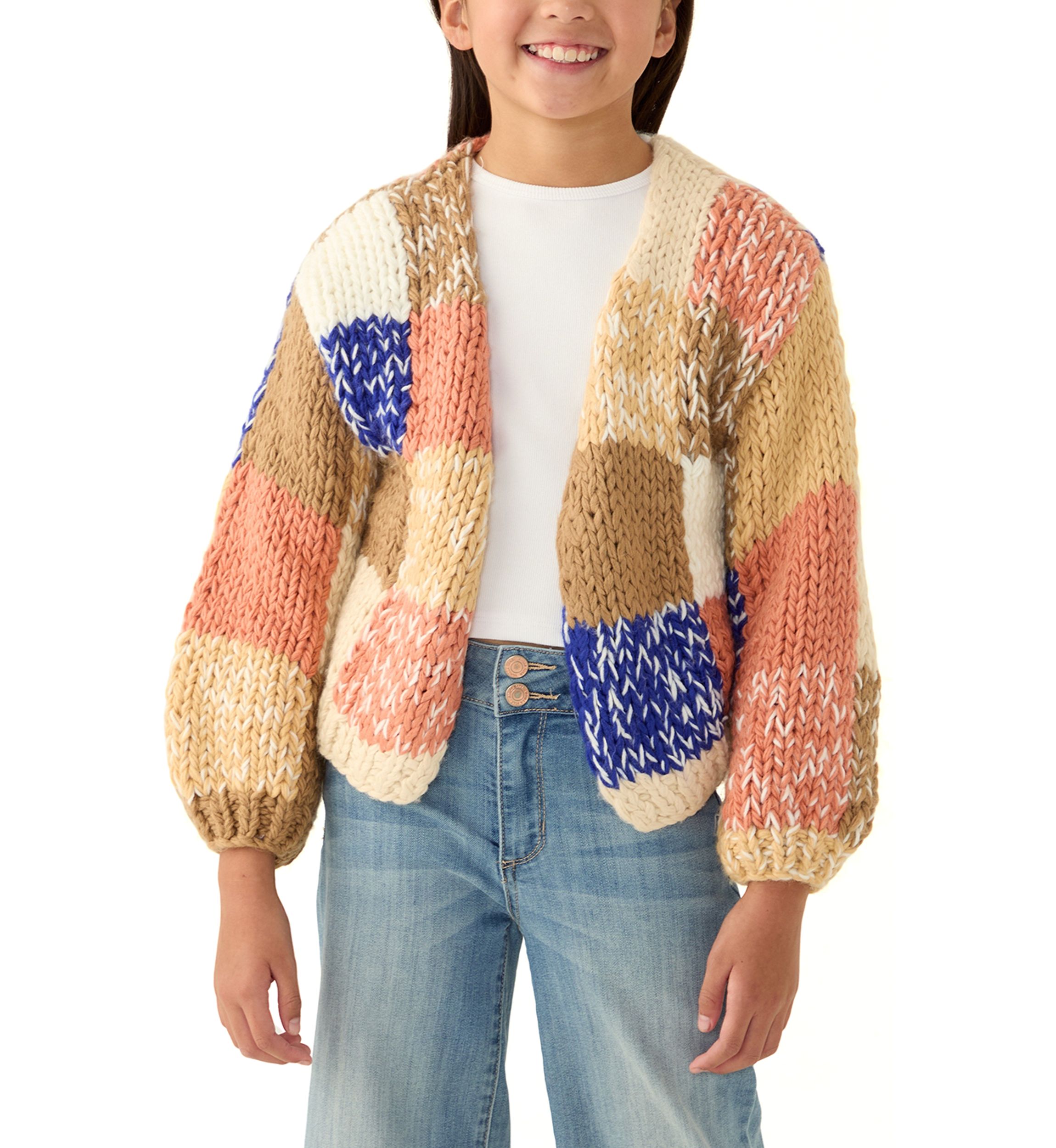 Girls 7-16 Patchwork Sweater and T-Shirt Set 