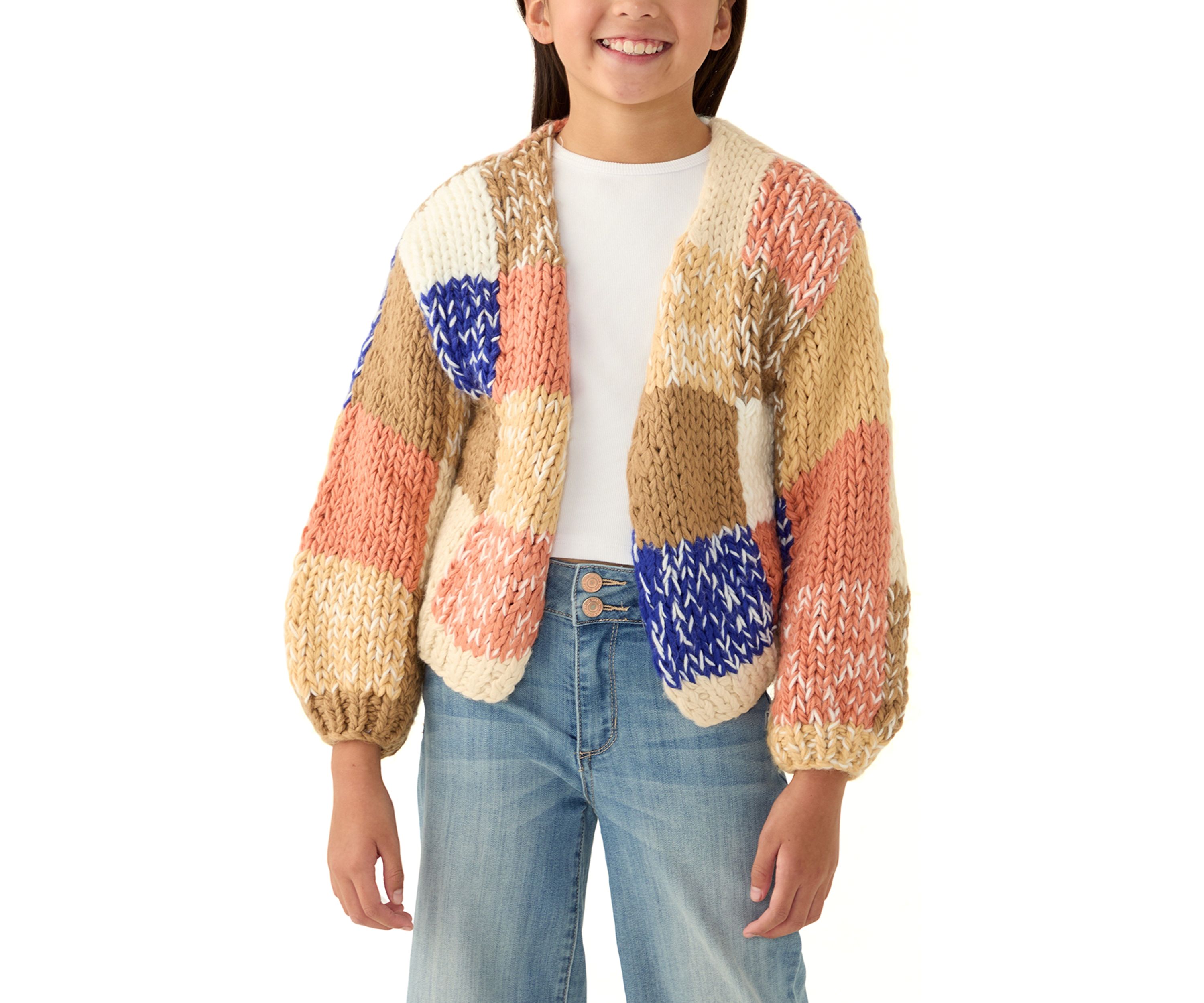 Girls 7-16 Patchwork Sweater and T-Shirt Set 