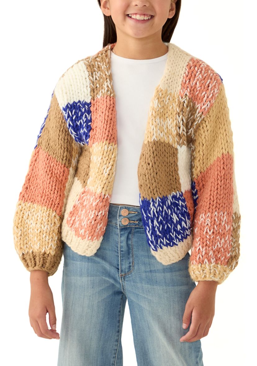 Girls 7-16 Patchwork Sweater and T-Shirt Set 