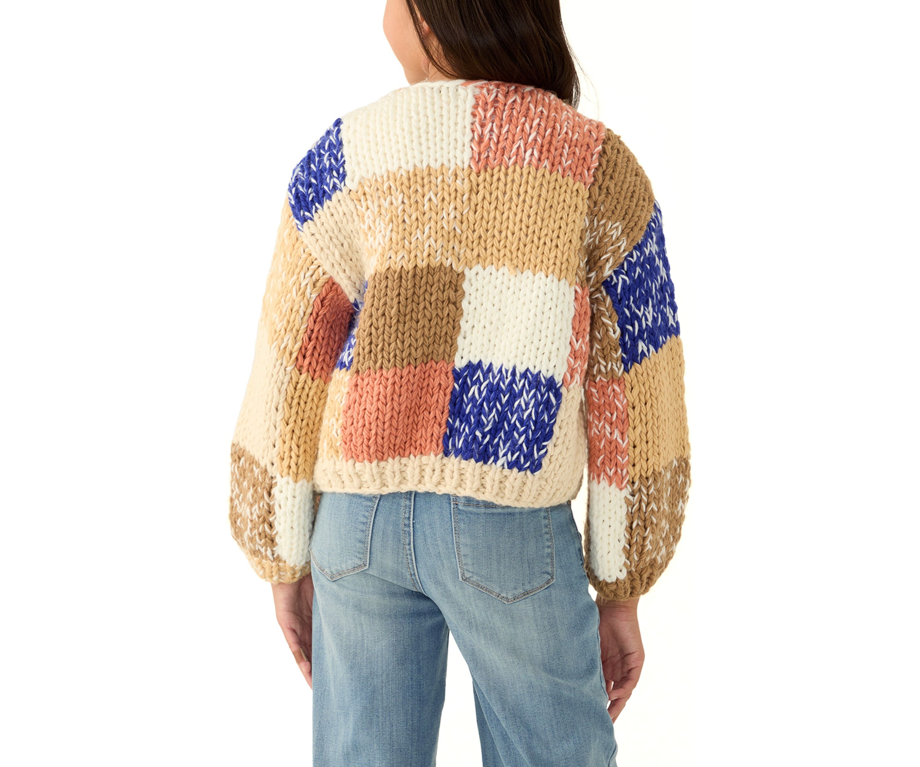 Girls 7-16 Patchwork Sweater and T-Shirt Set 