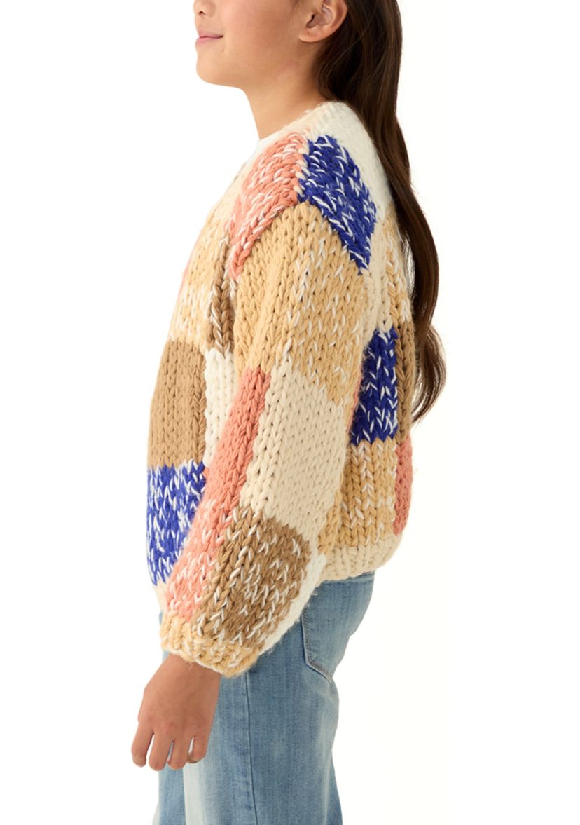 Girls 7-16 Patchwork Sweater and T-Shirt Set 