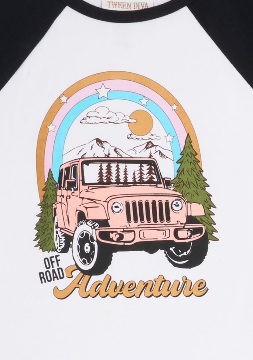 Girls 7-16 Jeep Raglan Graphic T-Shirt and Cargo Pants Set