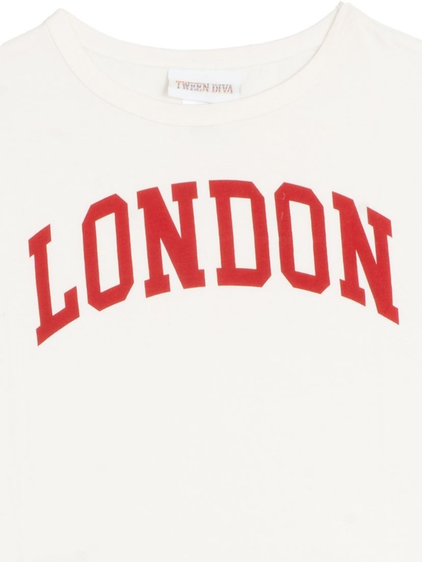 Girls 7-16 London Graphic T-Shirt and Printed Pants Set