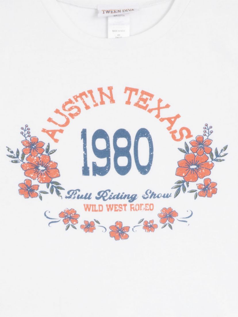Girls 7-16 Austin Graphic T-Shirt and Tiered Ruffle Skort Set