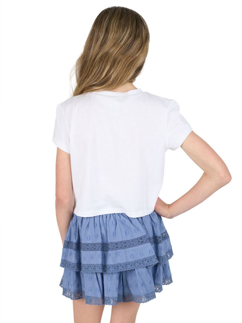Girls 7-16 Austin Graphic T-Shirt and Tiered Ruffle Skort Set