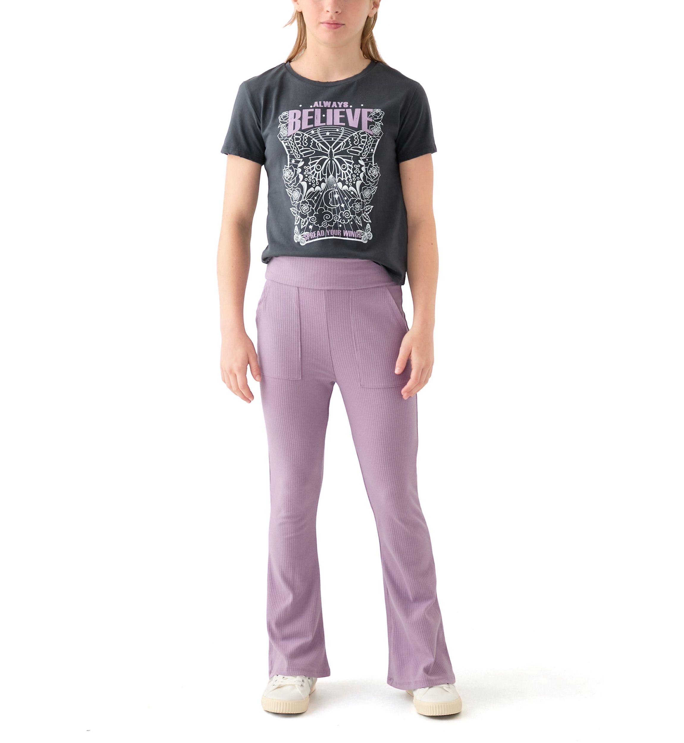 Girls 7-16 Believe Foldover Flare Set