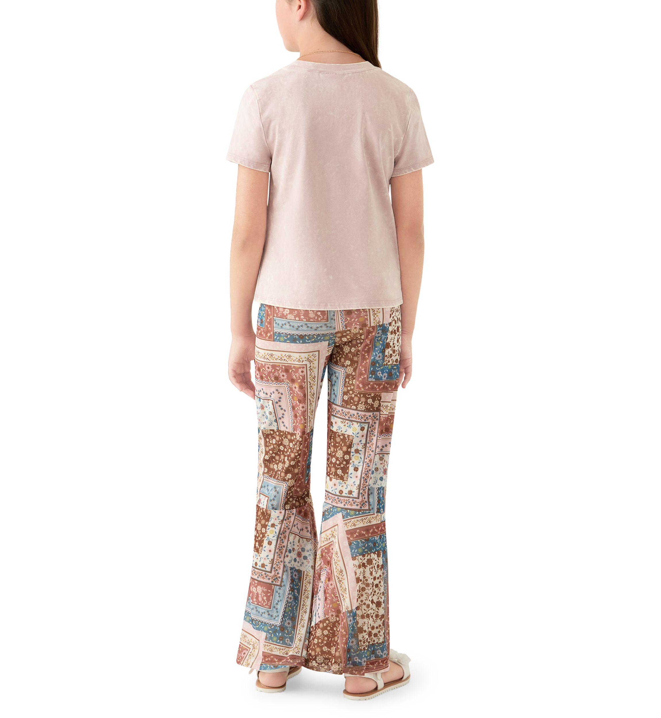 Girls 7-16 2-Piece Free Spirit Patchwork Flare Pants Set