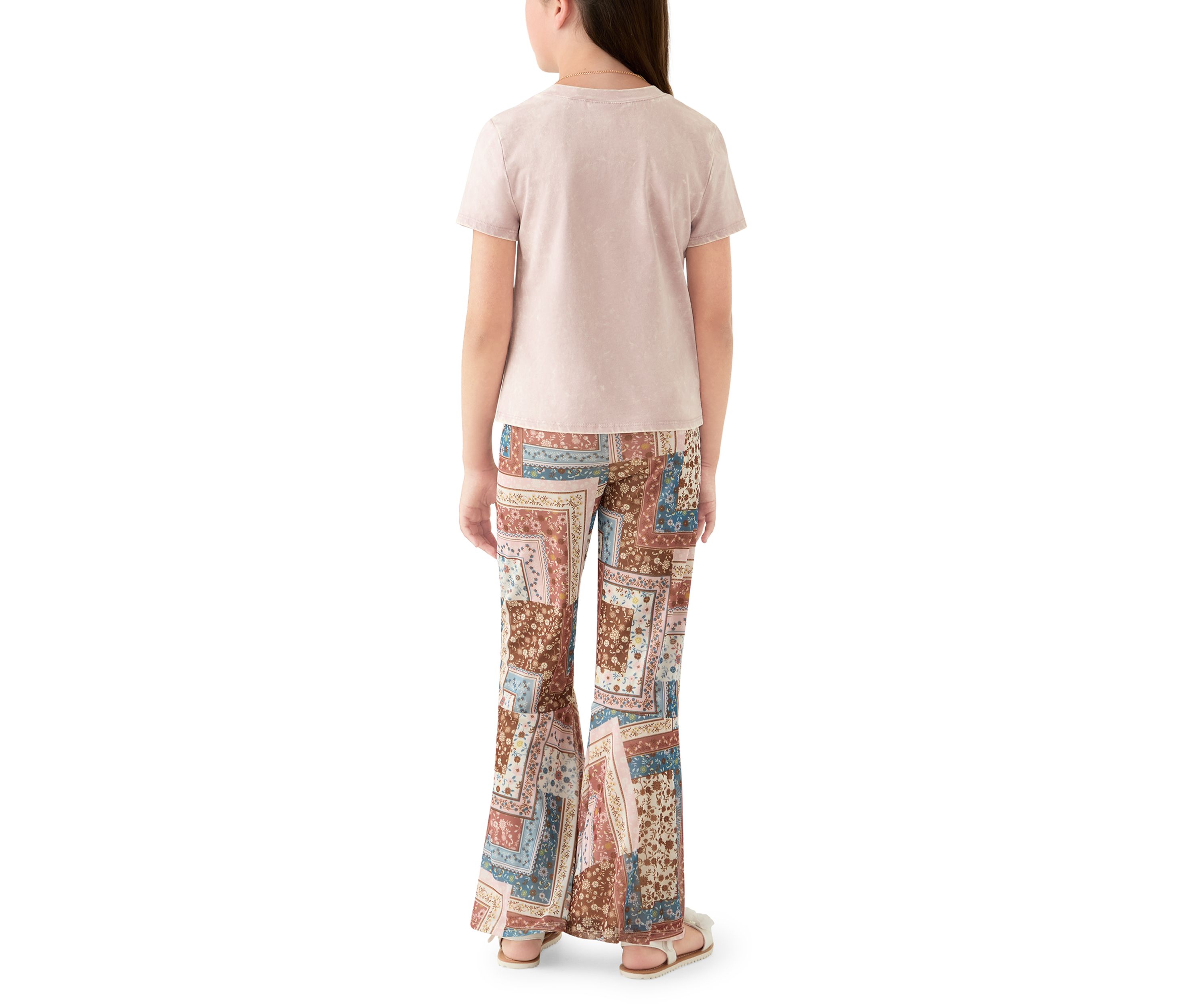 Girls 7-16 2-Piece Free Spirit Patchwork Flare Pants Set