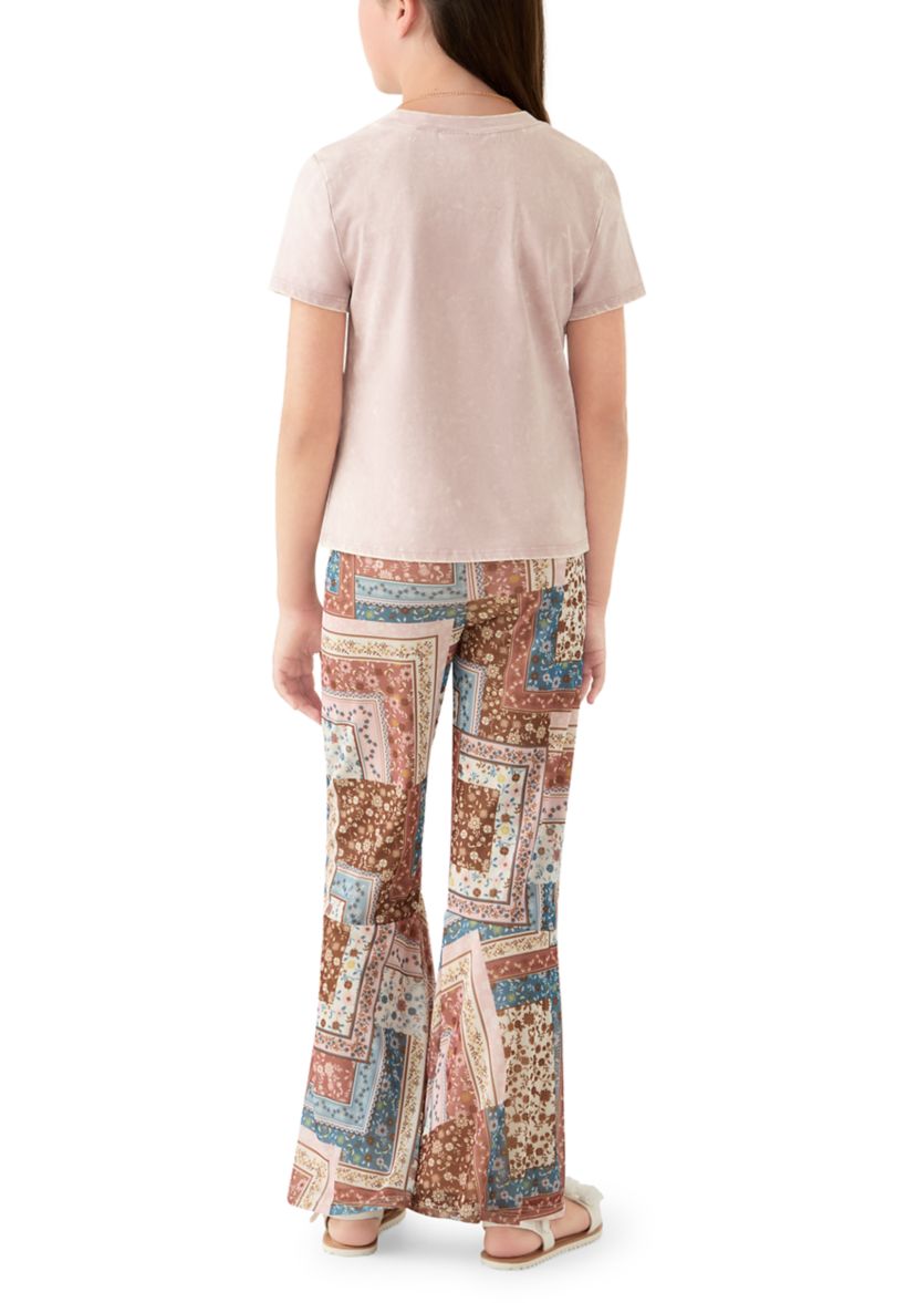 Girls 7-16 2-Piece Free Spirit Patchwork Flare Pants Set