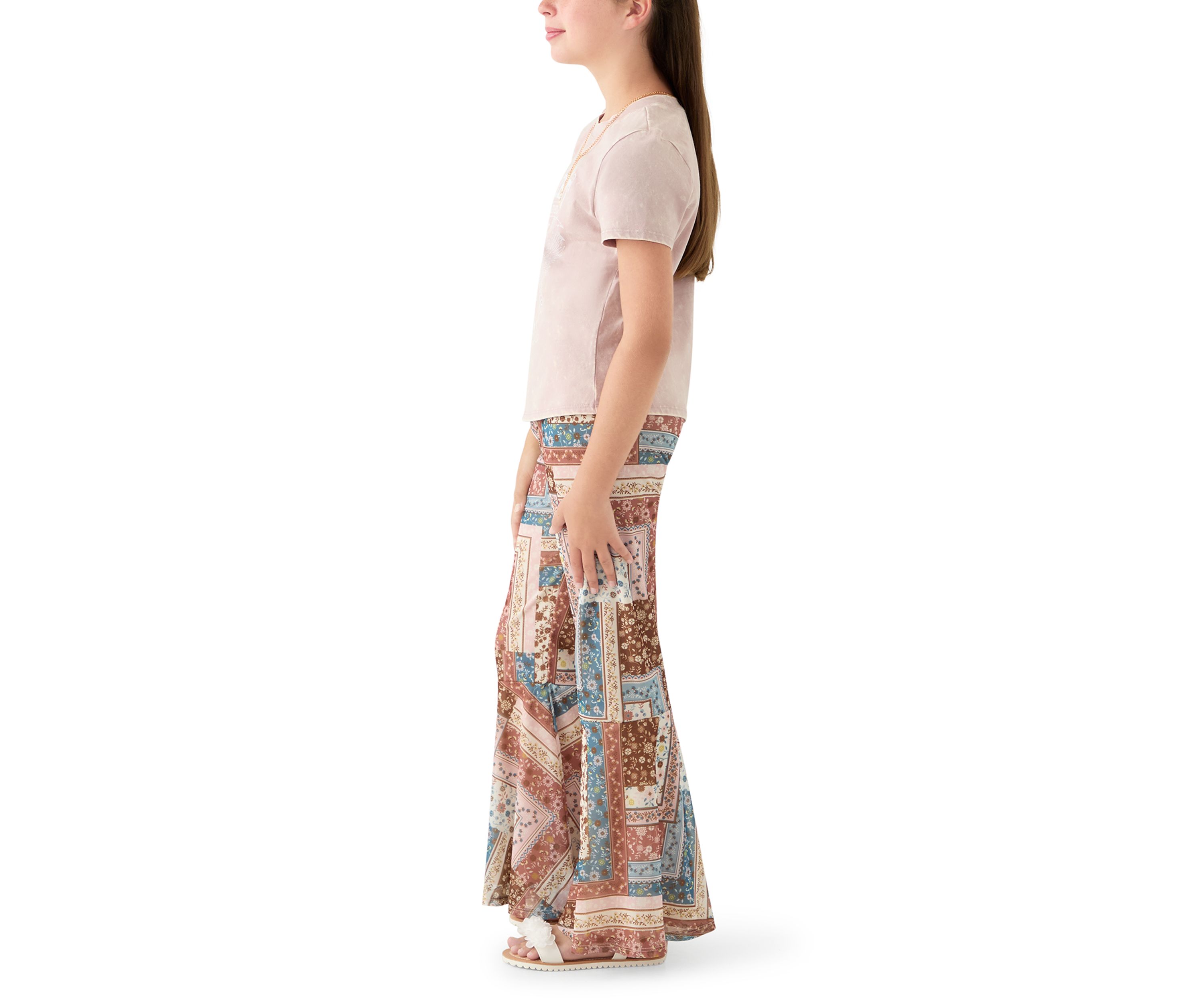 Girls 7-16 2-Piece Free Spirit Patchwork Flare Pants Set